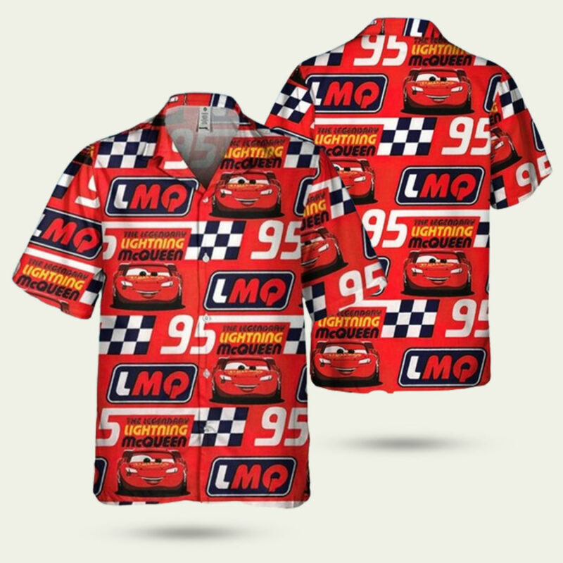 DISNEY CARS THE LEGENDARY LIGHTNING MCQUEEN HAWAIIAN SHIRT