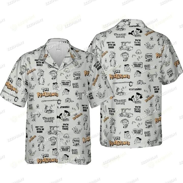 DON'T TOY WITH ME BARN THE FLINTSTONES HAWAIIAN SHIRT, S-5XL US Size