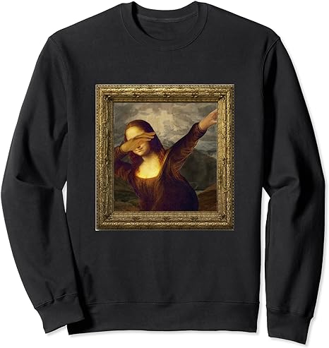 Dabbing Mona Lisa Painting Sweatshirt
