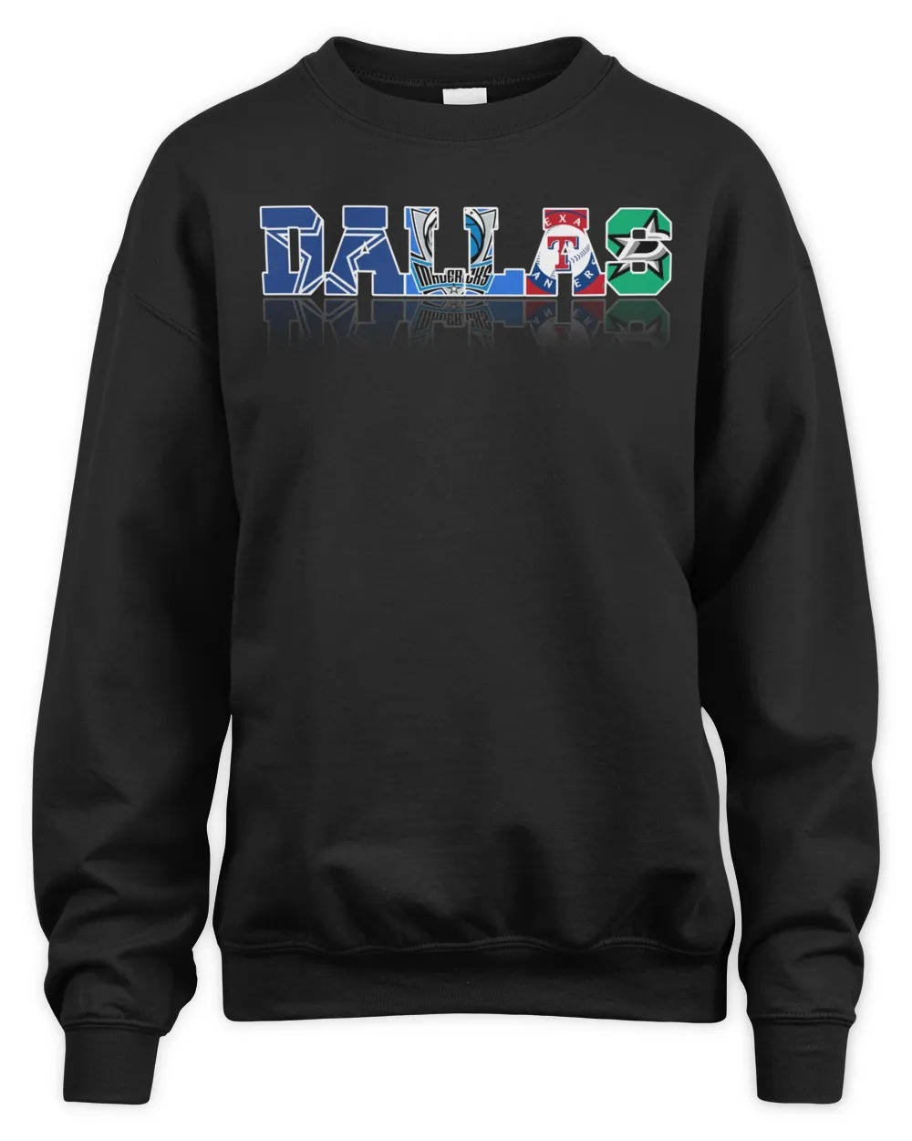 Dallas Cowboys Dallas Mavericks Dallas Stars And Texas Rangers Style Unisex Sweatshirt-Black