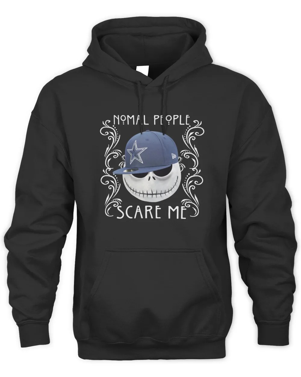 Dallas Cowboys Jack Skellington Normal People Scare Me  Hoodie-Black