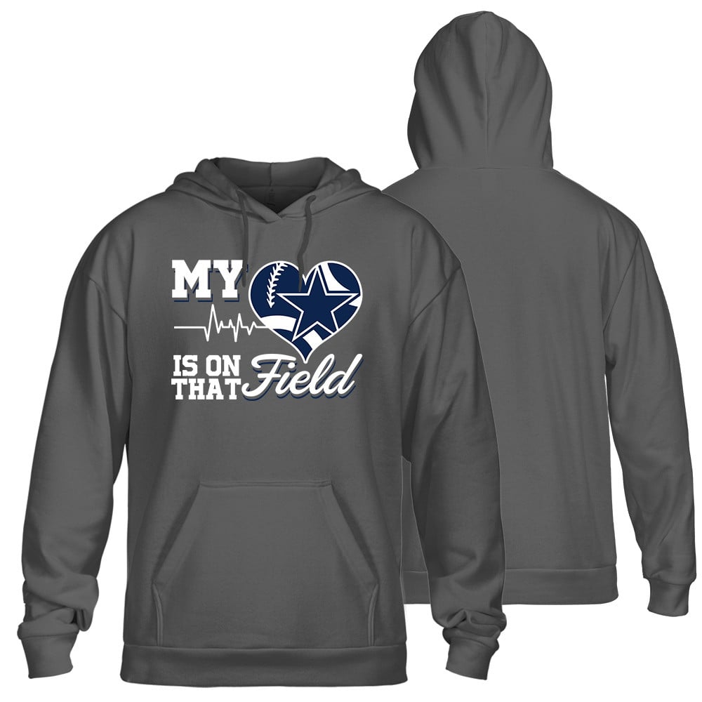 Dallas Cowboys My Heart Is On That Field Super Bowl Print  Unisex Pullover Hoodie