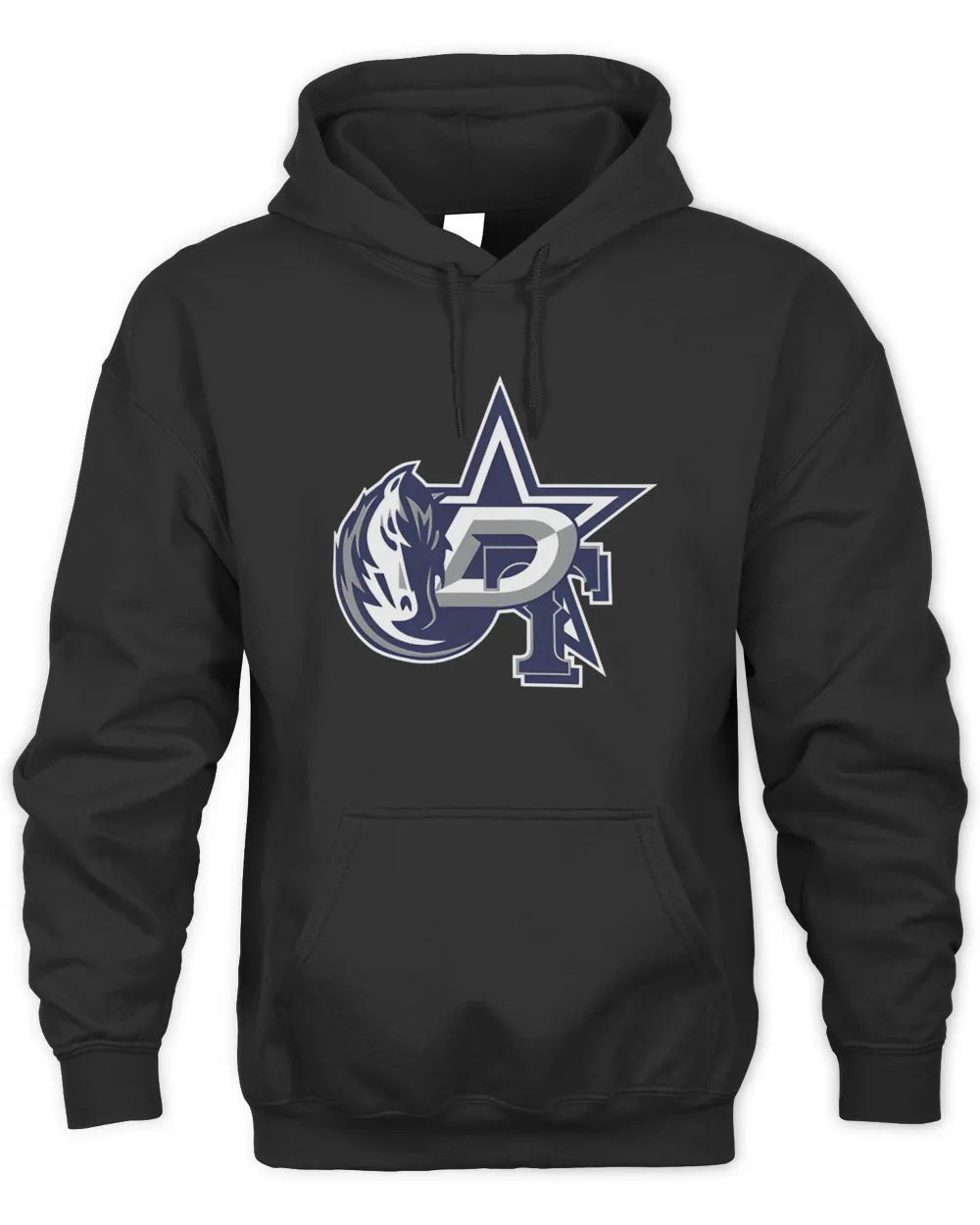 Dallas Cowboys x Stars x Mavericks and Rangers Logo Unisex Hoodie-Black