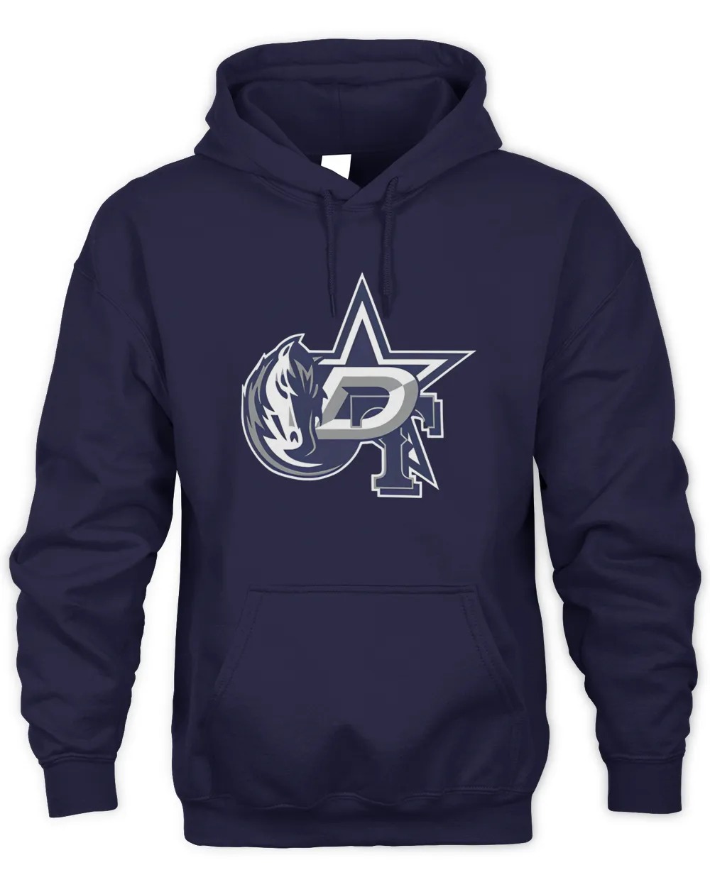 Dallas Cowboys x Stars x Mavericks and Rangers Logo Unisex Hoodie-Navy