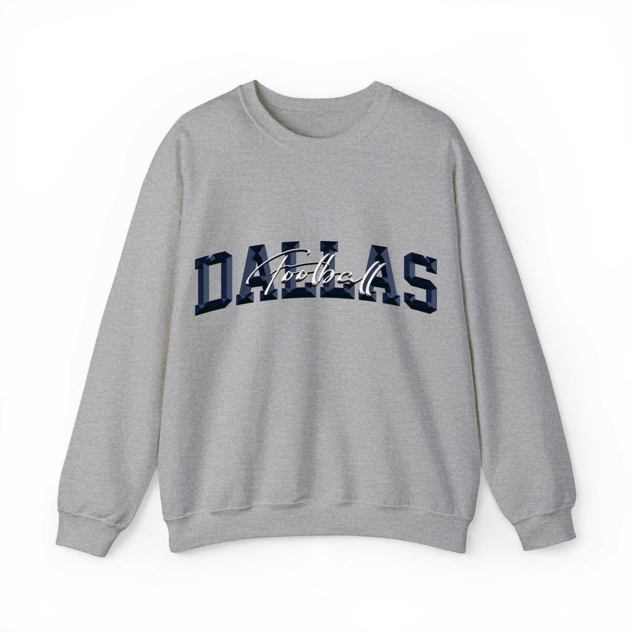 Dallas Football 3D Chrome Unisex Sweatshirt-Sport Grey