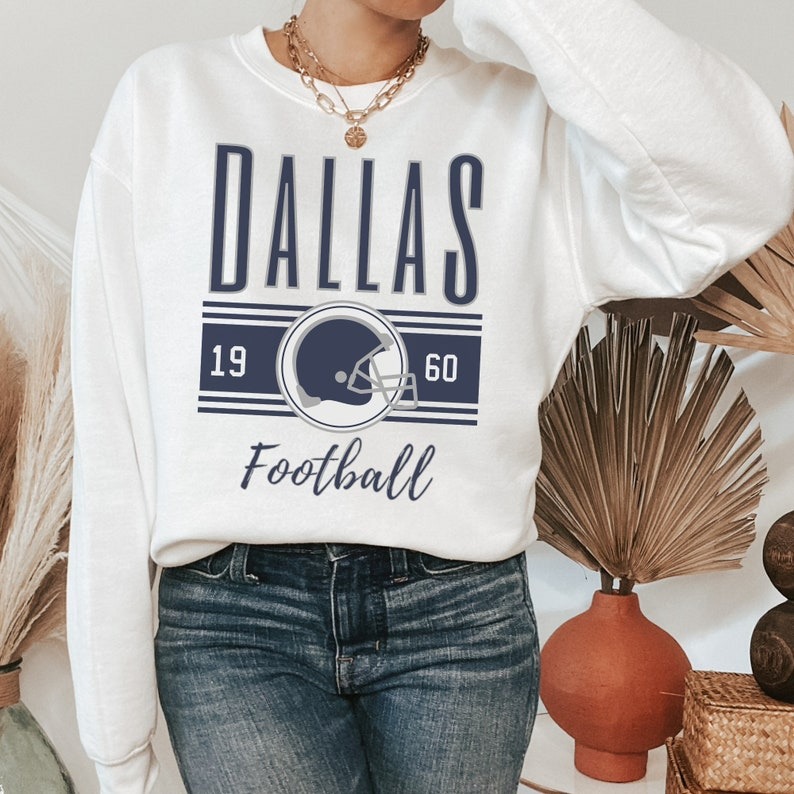 Dallas Football Retro Crewneck Sweatshirt, Vintage Dallas Unisex Sweatshirt