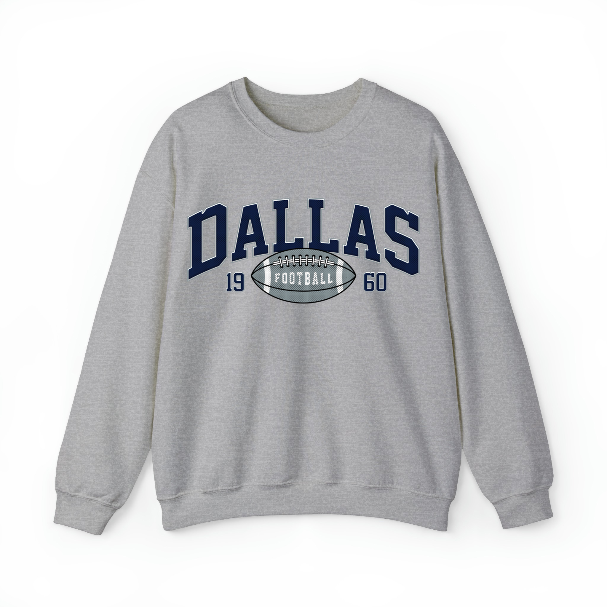 Dallas Football Vintage Unisex Sweatshirt-Sport Grey