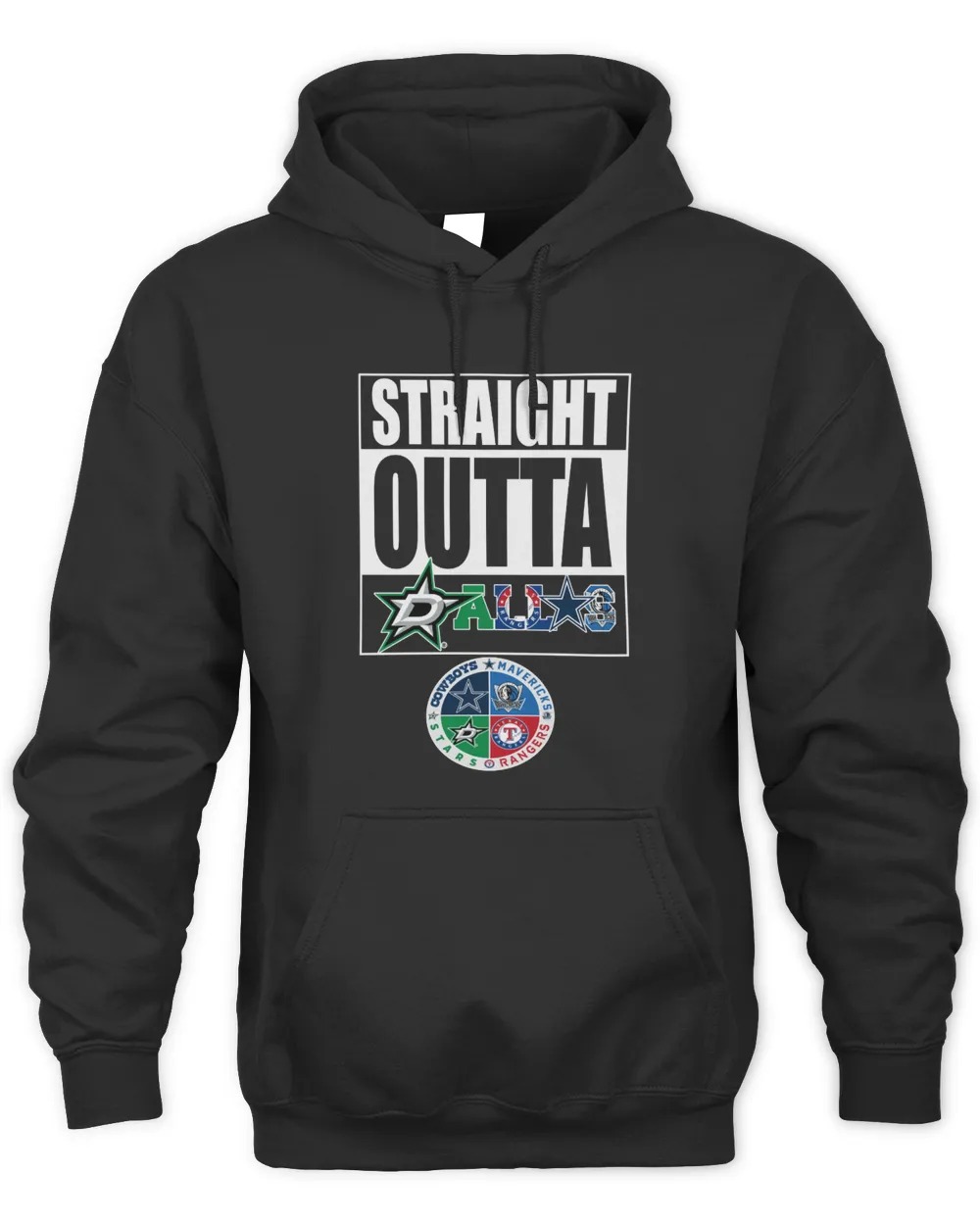 Dallas Sport Team Cowboys x Mavericks x Rangers and Stars Unisex Hoodie-Black