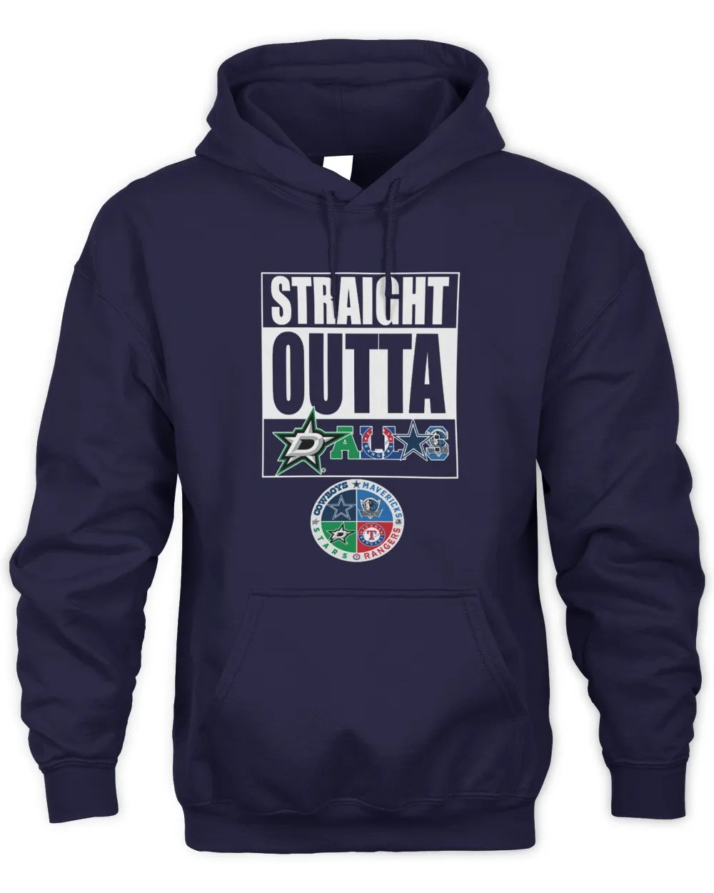 Dallas Sport Team Cowboys x Mavericks x Rangers and Stars Unisex Hoodie-Navy