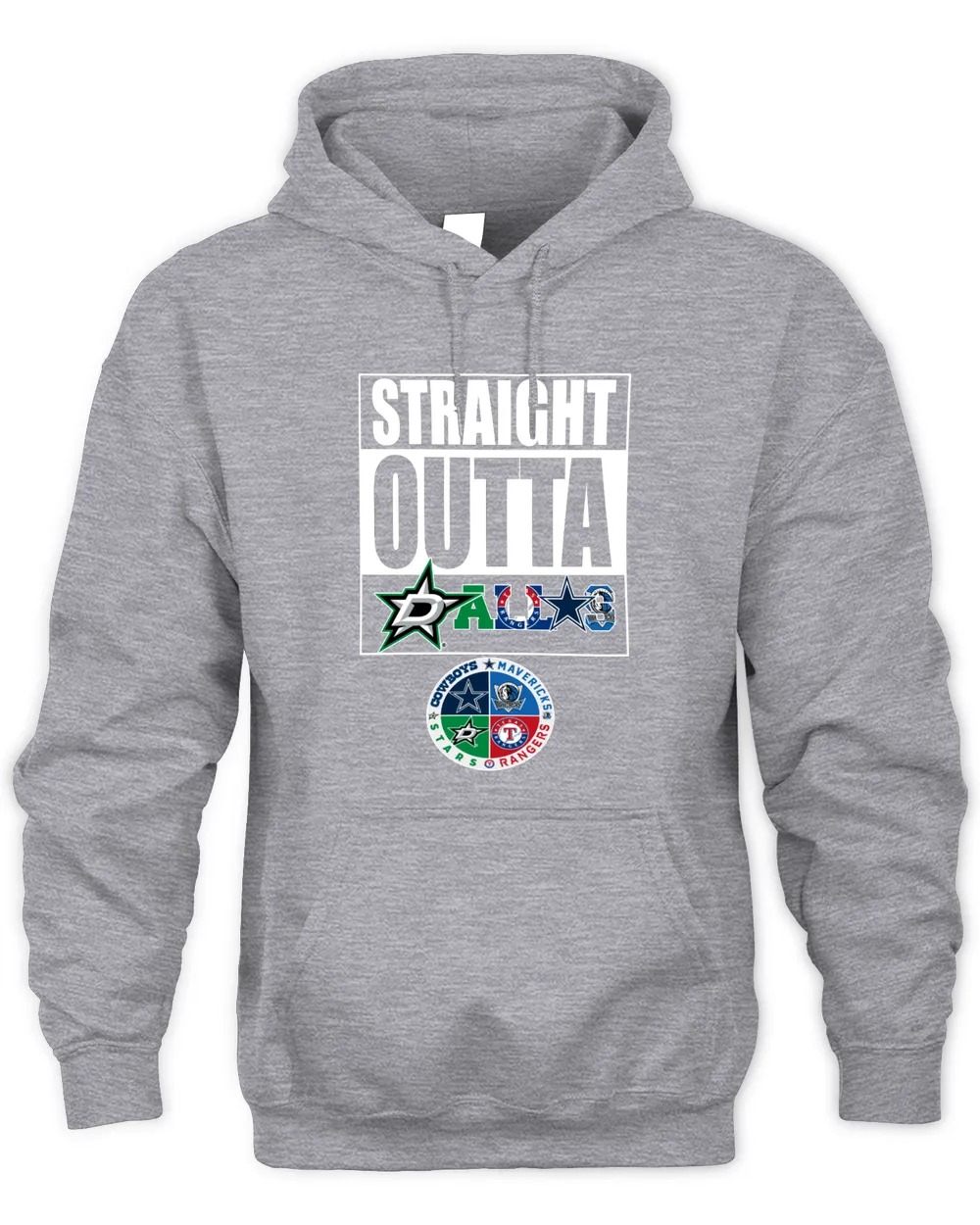 Dallas Sport Team Cowboys x Mavericks x Rangers and Stars Unisex Hoodie-Sport Grey