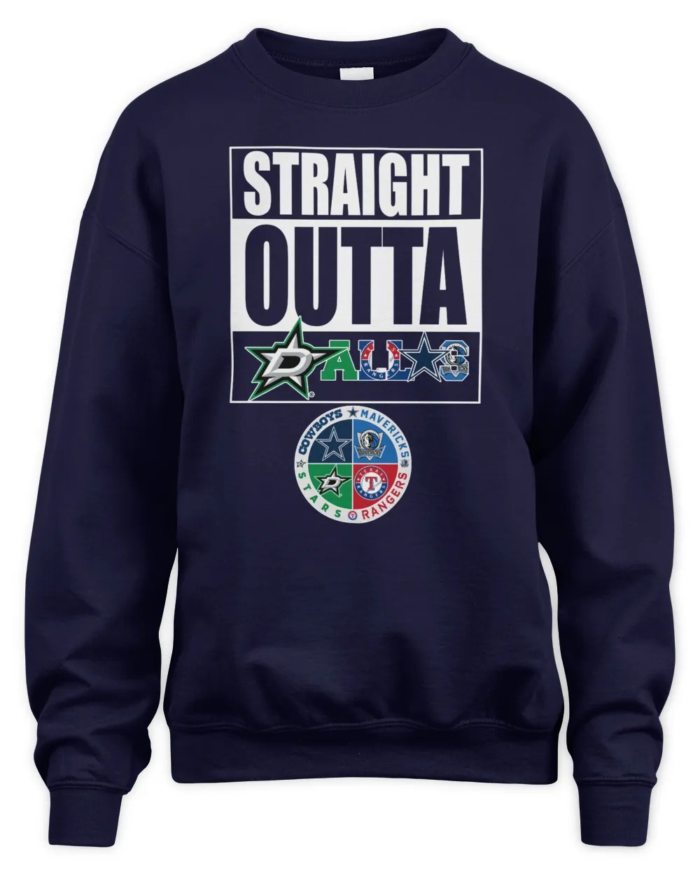 Dallas Sport Team Cowboys x Mavericks x Rangers and Stars Unisex Sweatshirt-Navy