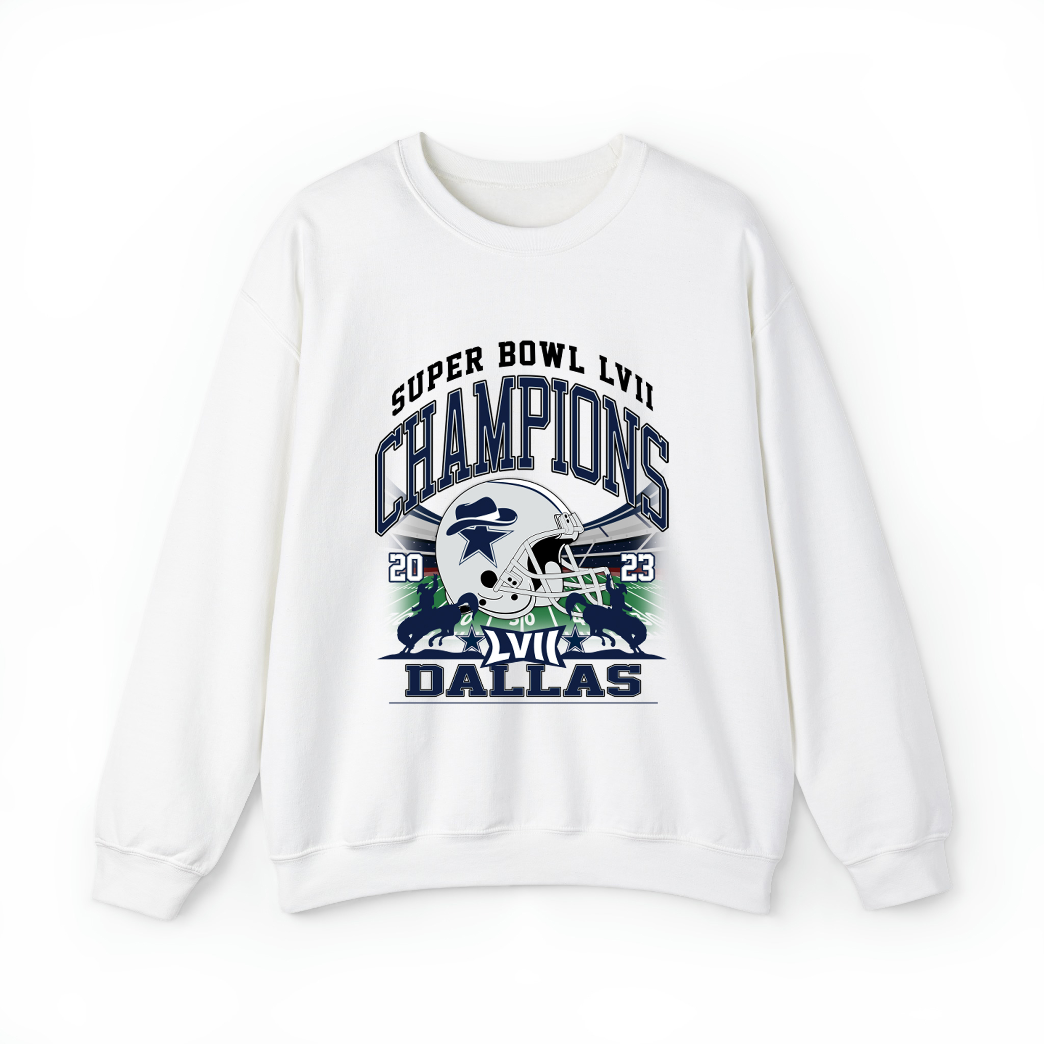 Dallas Super Bowl Champions 2023 v2 Unisex Sweatshirt- White