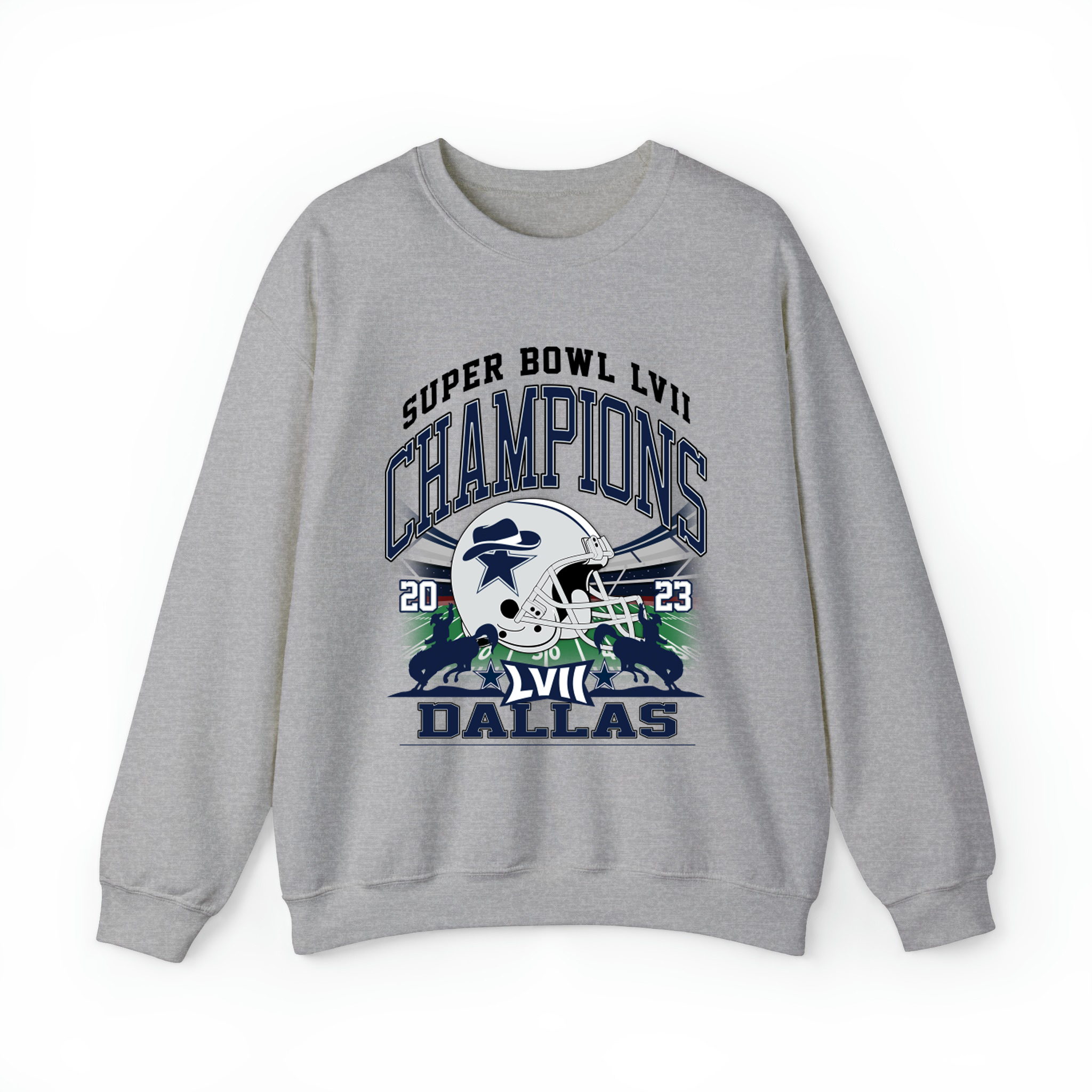 Dallas Super Bowl Champions 2023 v2 Unisex Sweatshirt-Sport Grey