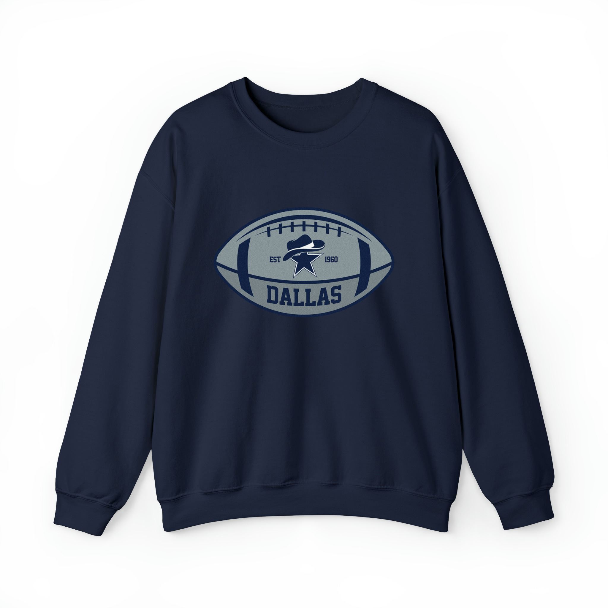 Dallas Team Colors Football Unisex Sweatshirt-Navy