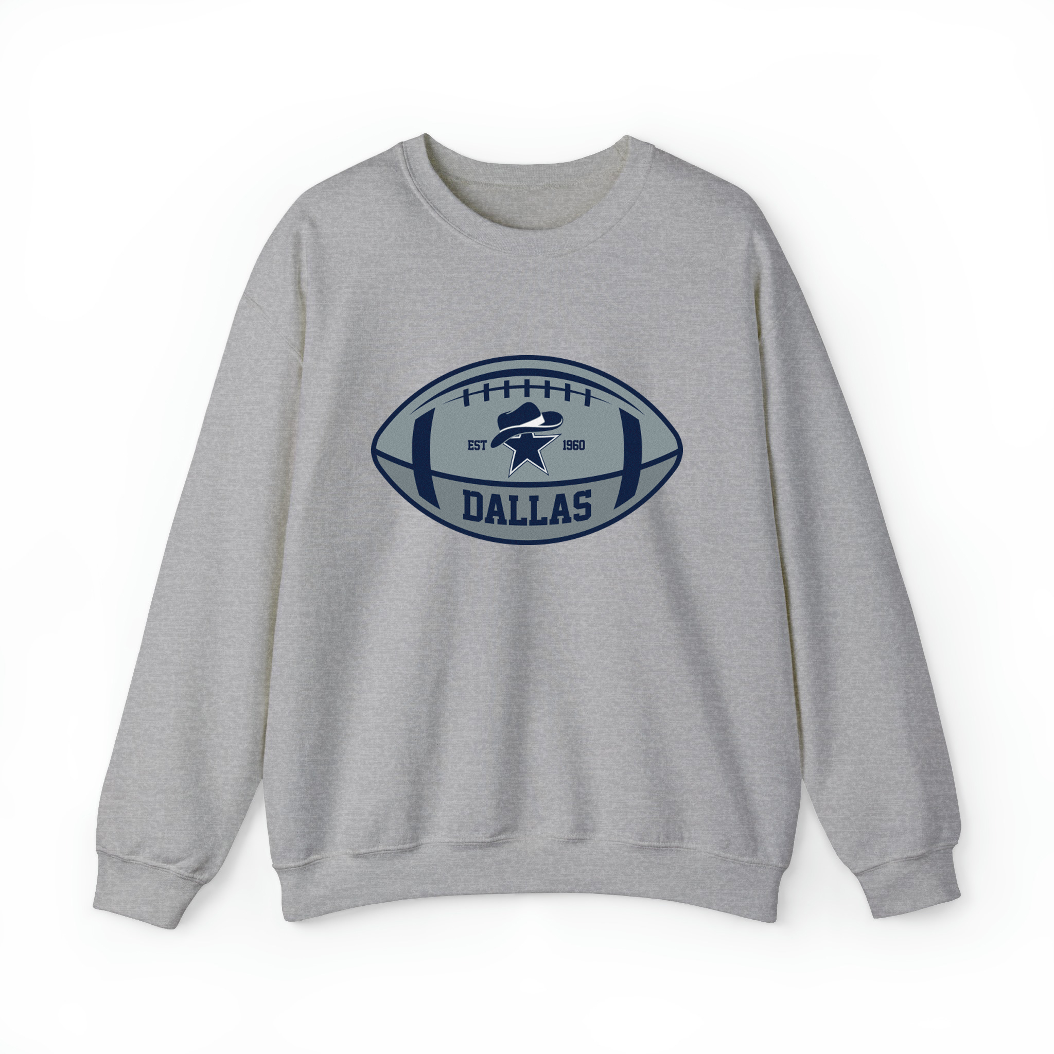 Dallas Team Colors Football Unisex Sweatshirt-Sport Grey