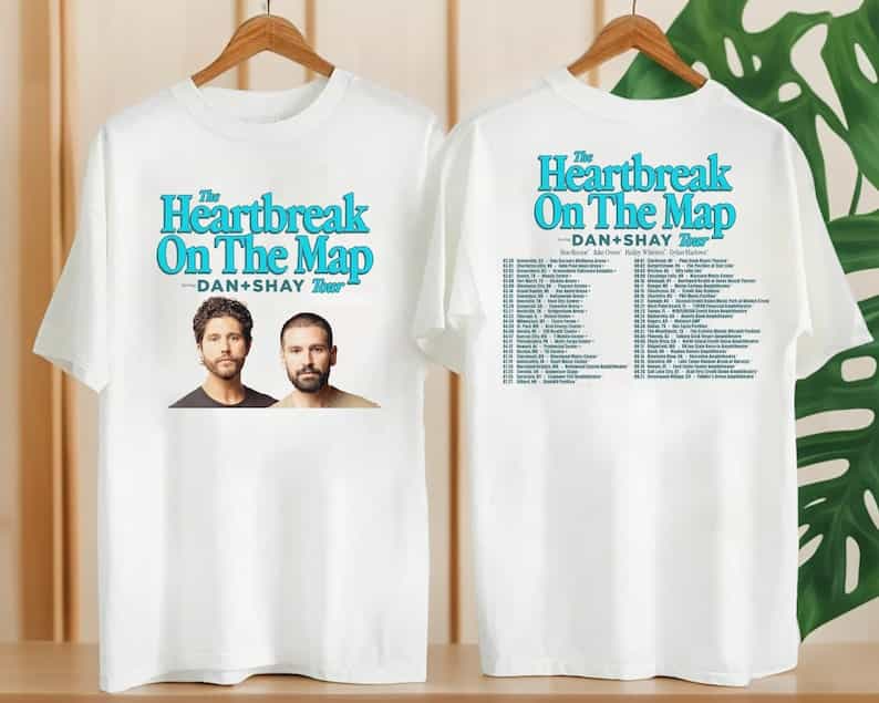 Dan And Shay Tour Heartbreak On The Map 2024 Unisex T-Shirt White