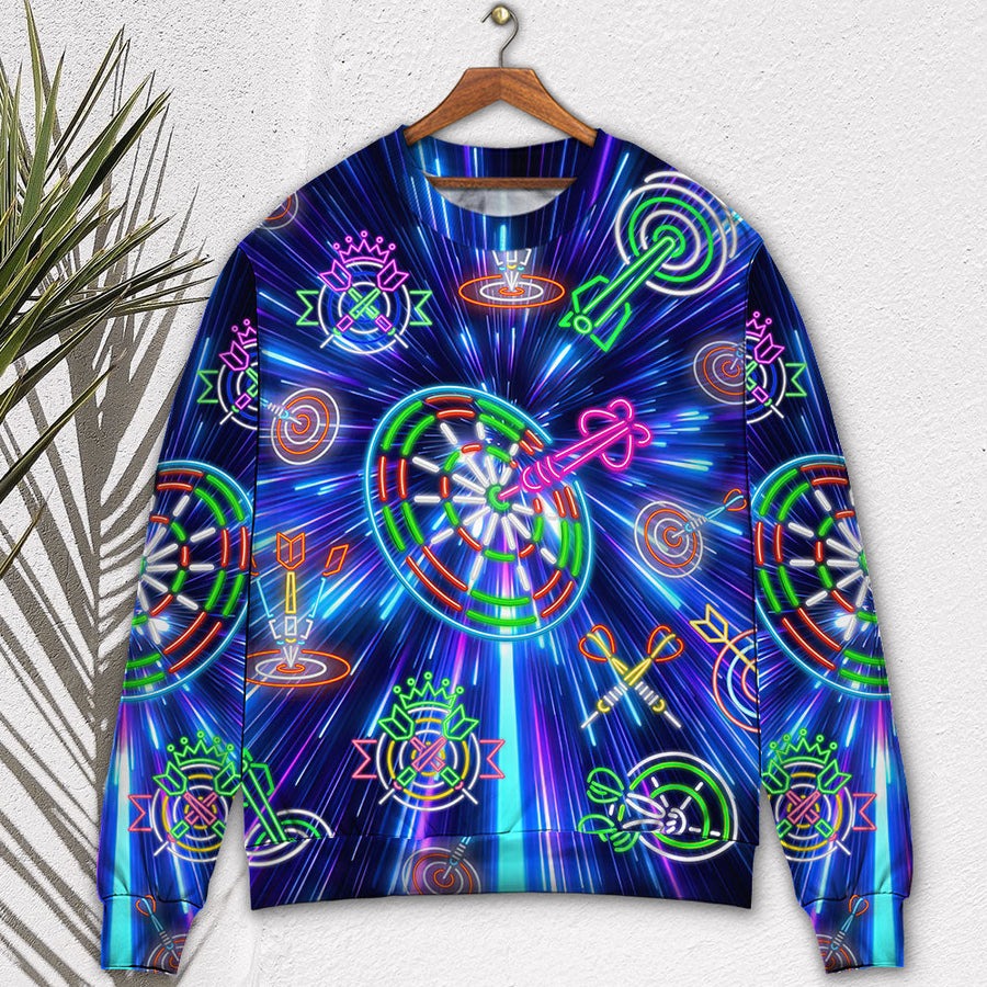 Dart Neon Light Sign Awesome - Sweater - Ugly Christmas Sweaters