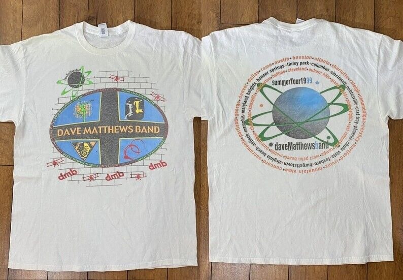 Dave Matthews Band Summer Tour 1999 T-Shirt, Vtg 90s Dave Matthews Band Tour