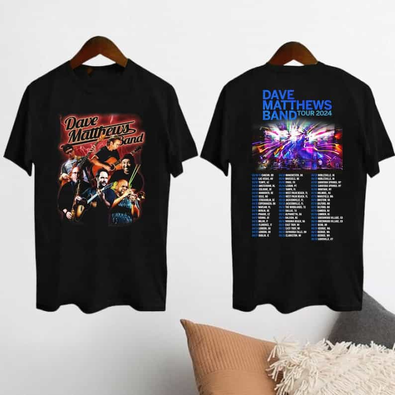 Dave Matthews Band Tour 2024 Shirt, Dave Matthews Band Summer Tour 2024 Unisex T-Shirt Black