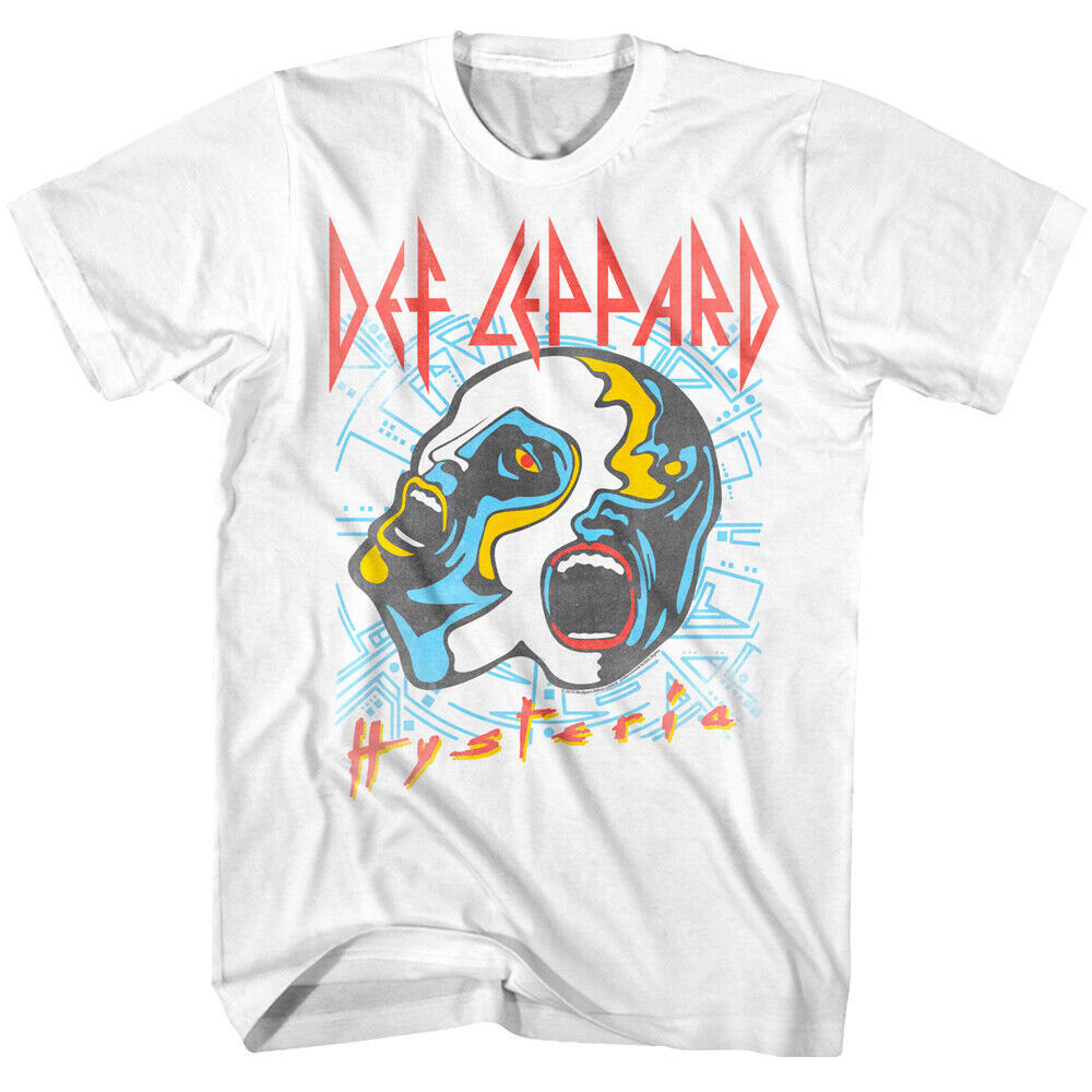 Def Leppard Hysteria Faces Men's T Shirt Rock Band Album Cover Concert Merch Top