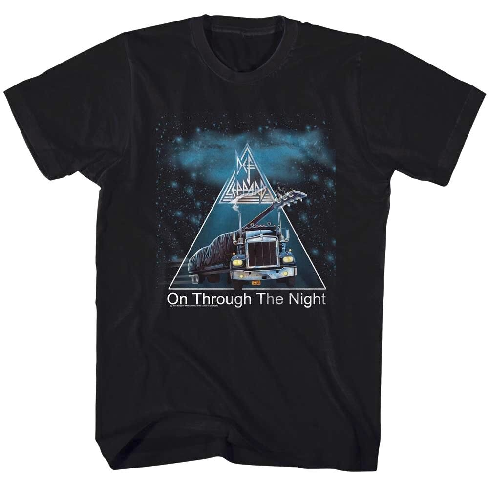 Def Leppard On Through The Night Album Cover Men's T Shirt Rock Band Tour Merch