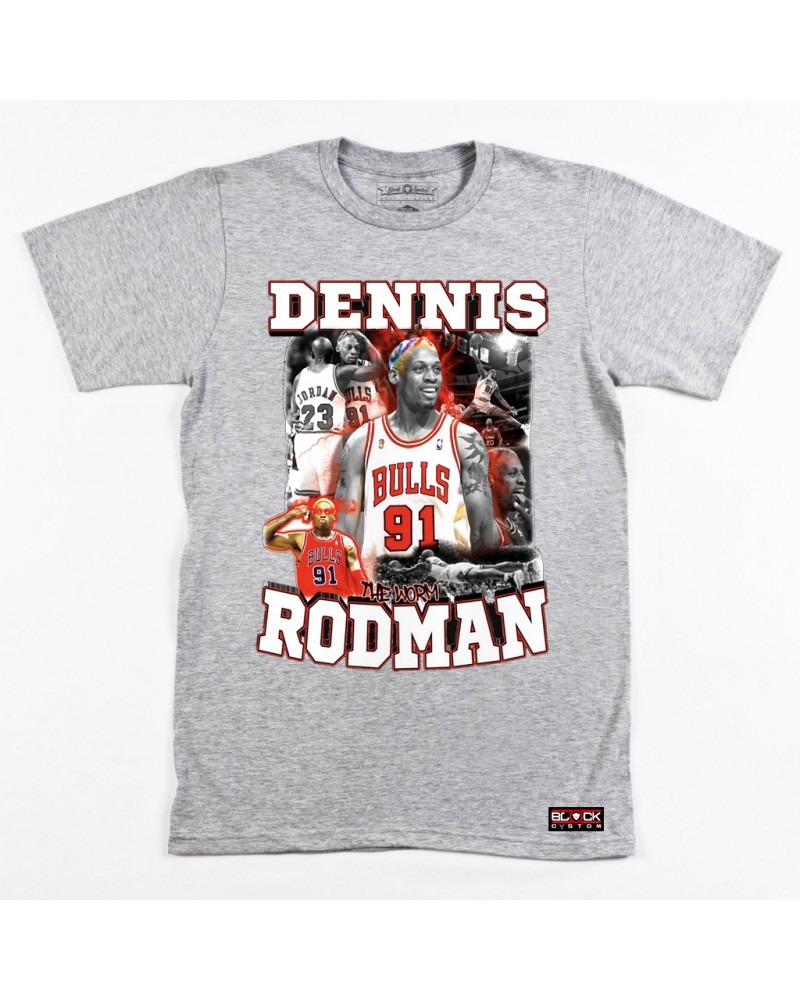 Dennis Rodman The Worm Retro Tee - Heather Grey