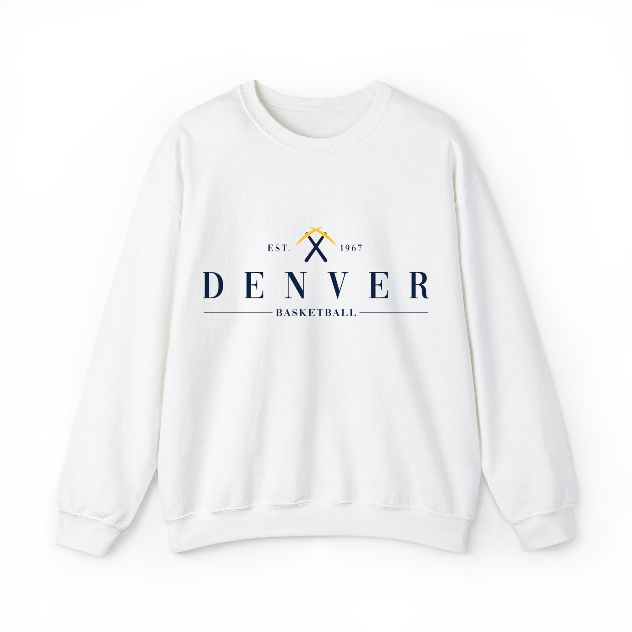 Denver Basketball - Minimal Basketball Design Unisex Sweatshirt- White