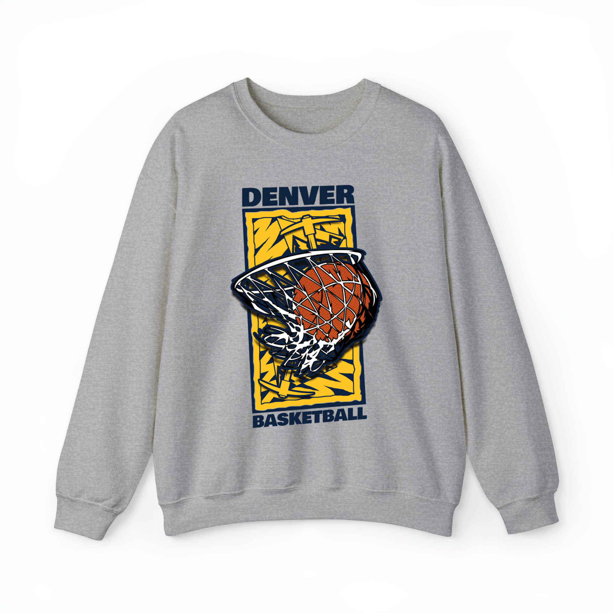 Denver Basketball 90s Style Unisex Sweatshirt-Sport Grey