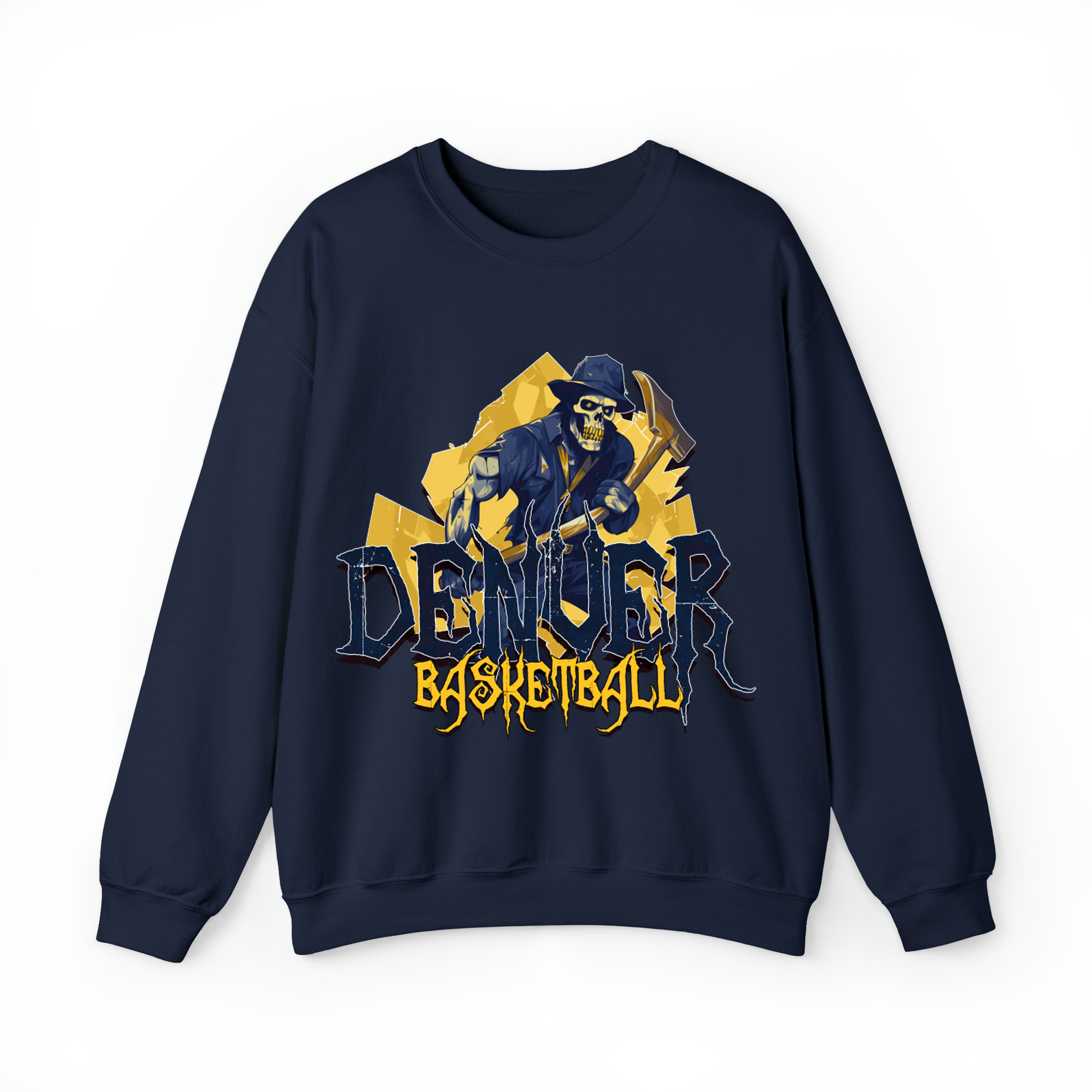 Denver Basketball Halloween Unisex Sweatshirt-Navy