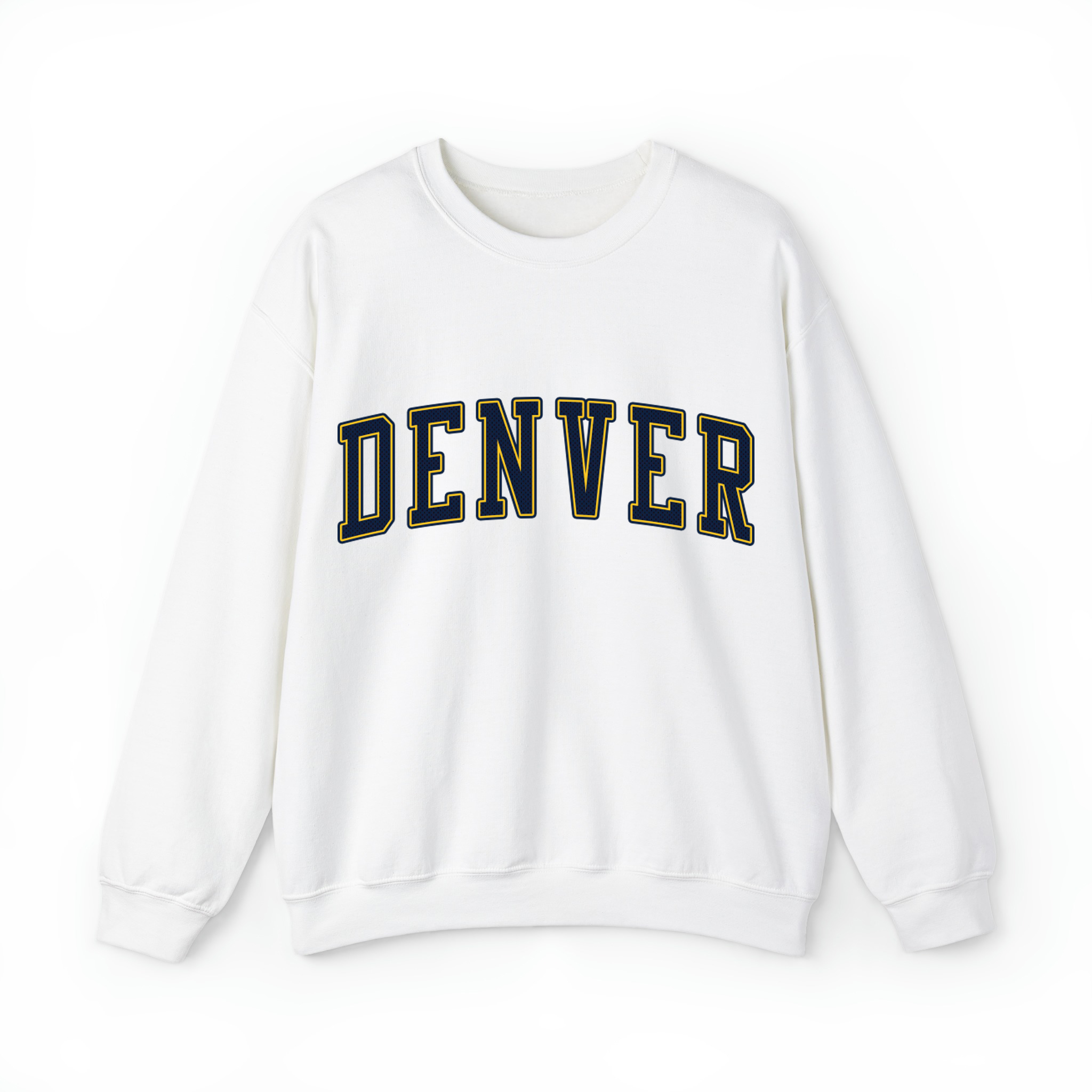 Denver Basketball Jersey Style Unisex Sweatshirt- White