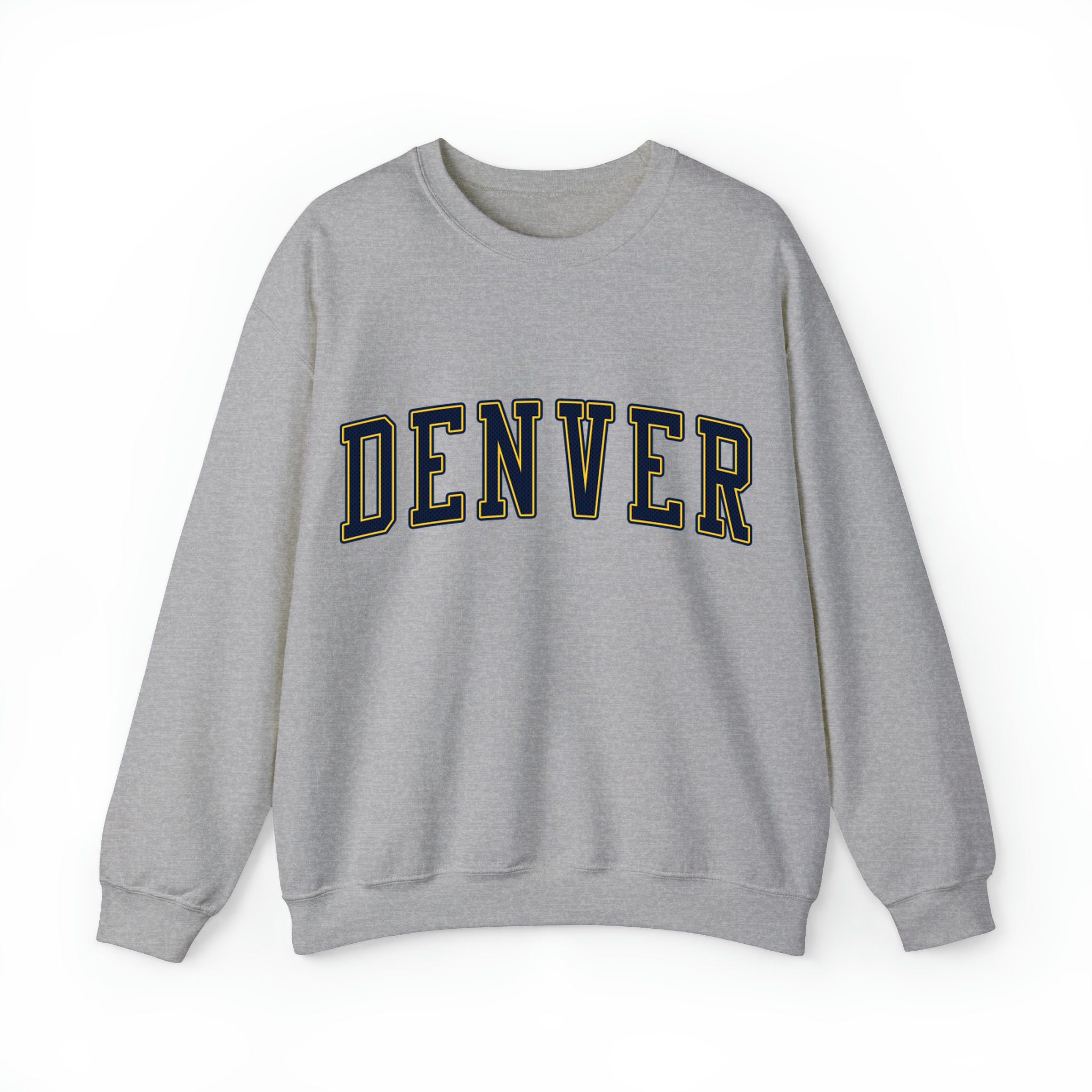 Denver Basketball Jersey Style Unisex Sweatshirt-Sport Grey