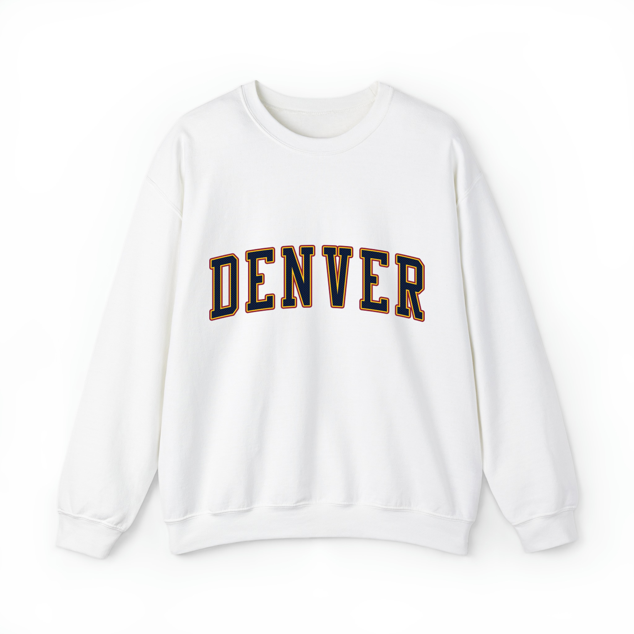 Denver Basketball Jersey Style v2 Unisex Sweatshirt- White