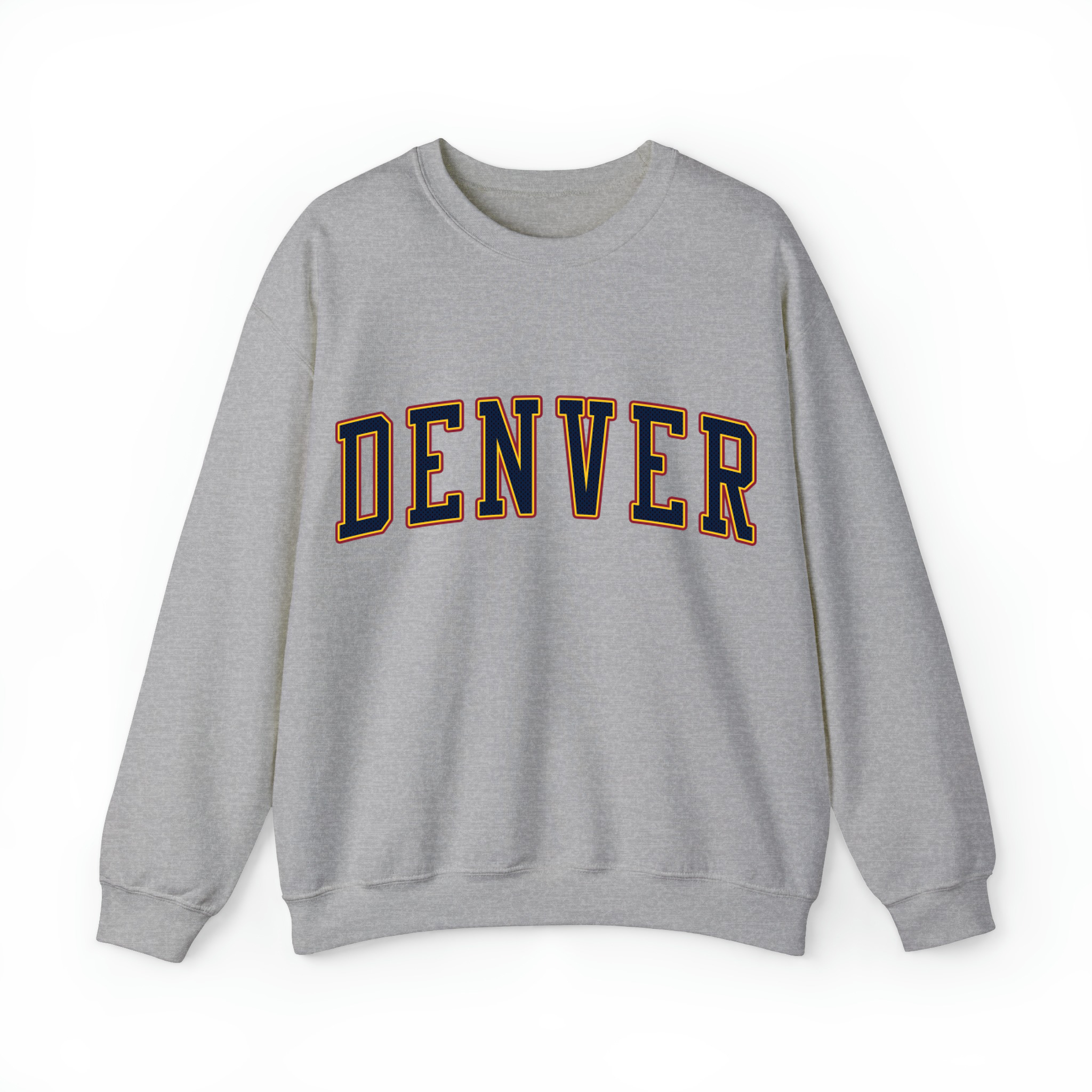 Denver Basketball Jersey Style v2 Unisex Sweatshirt-Sport Grey