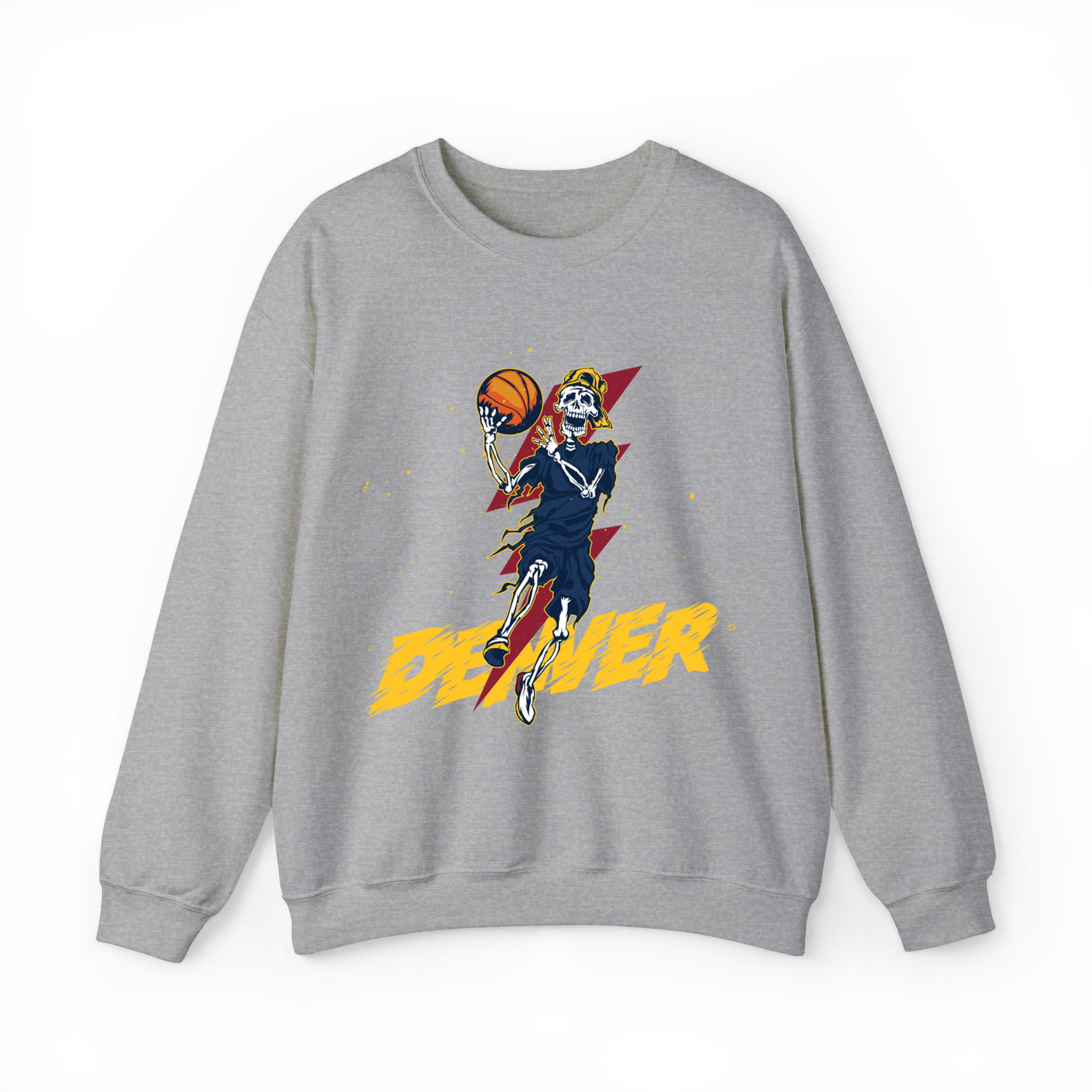 Denver Basketball Skeleball Unisex Sweatshirt-Sport Grey