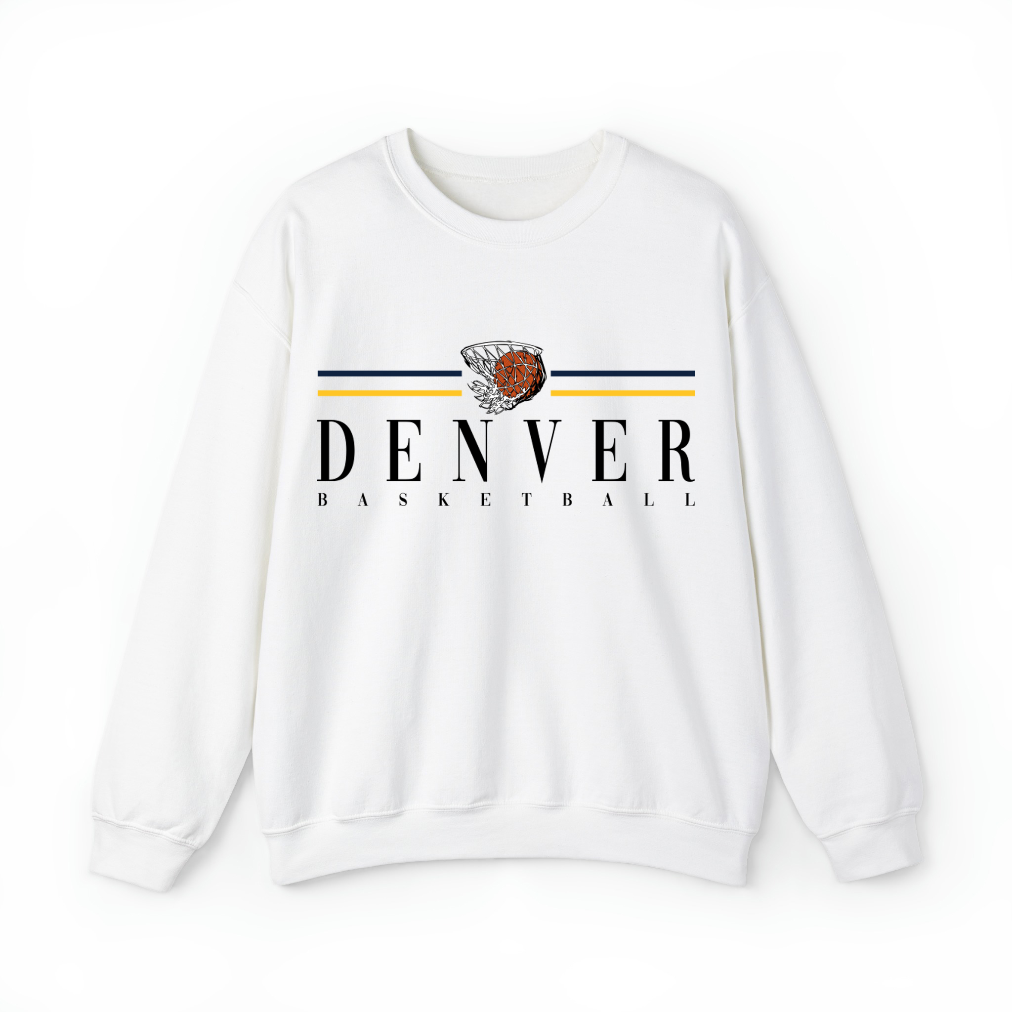 Denver Basketball Unisex Sweatshirt- White