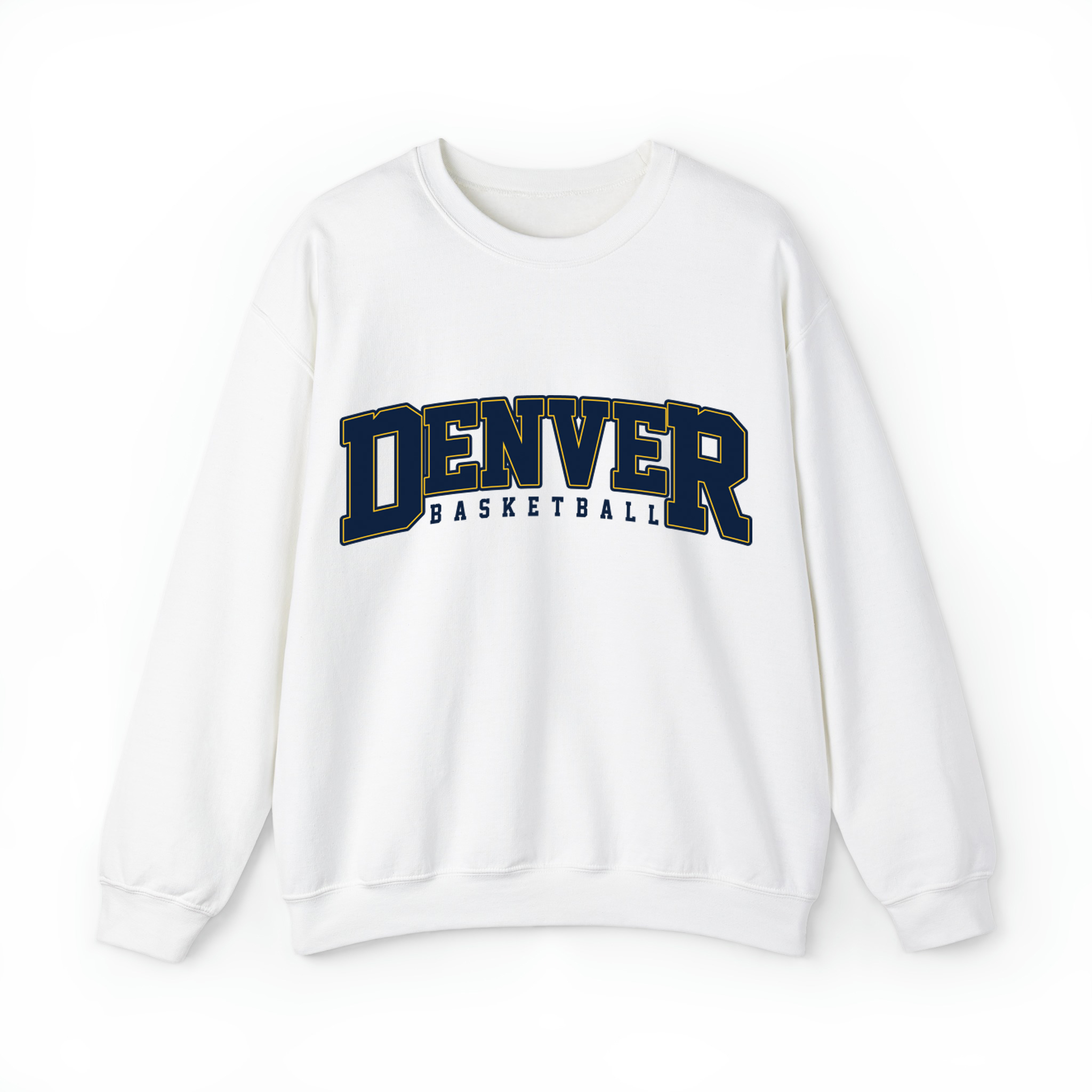 Denver Basketball Varsity Unisex Sweatshirt- White