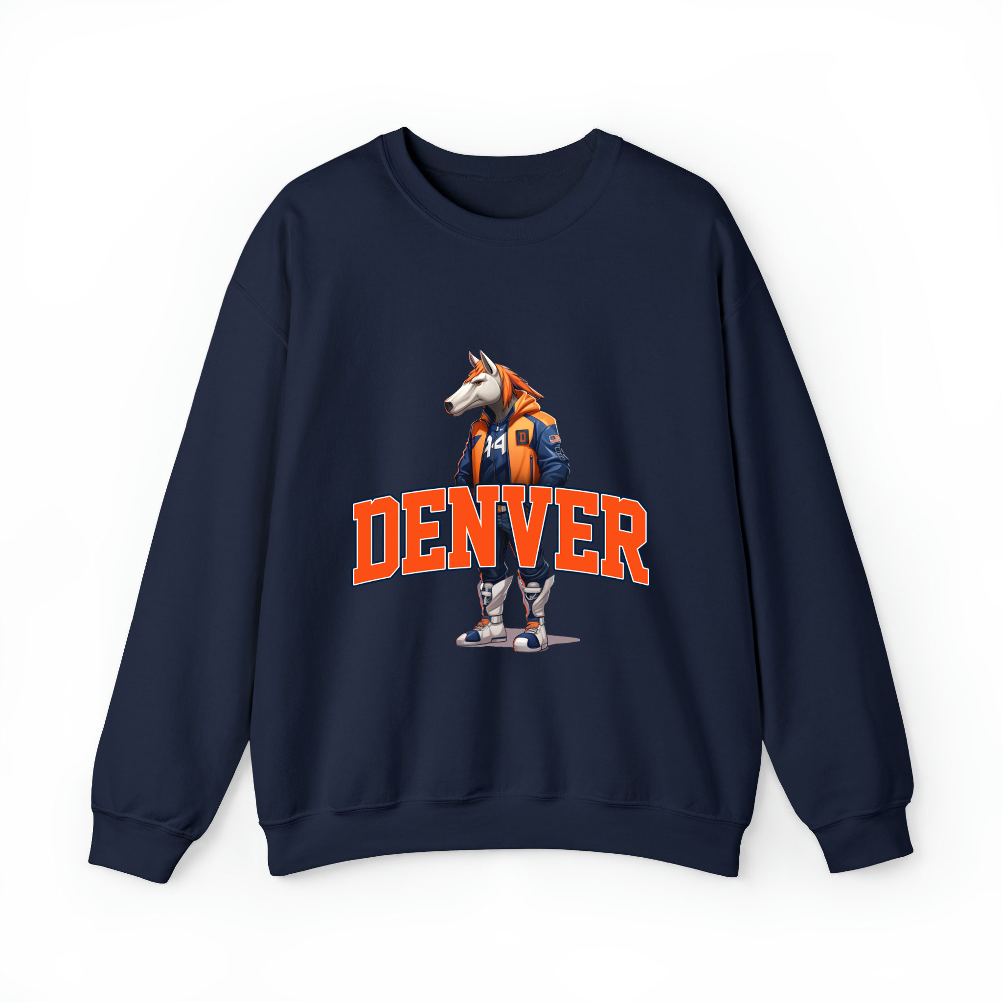 Denver Football - Hype Beast Mascot Unisex Sweatshirt-Navy