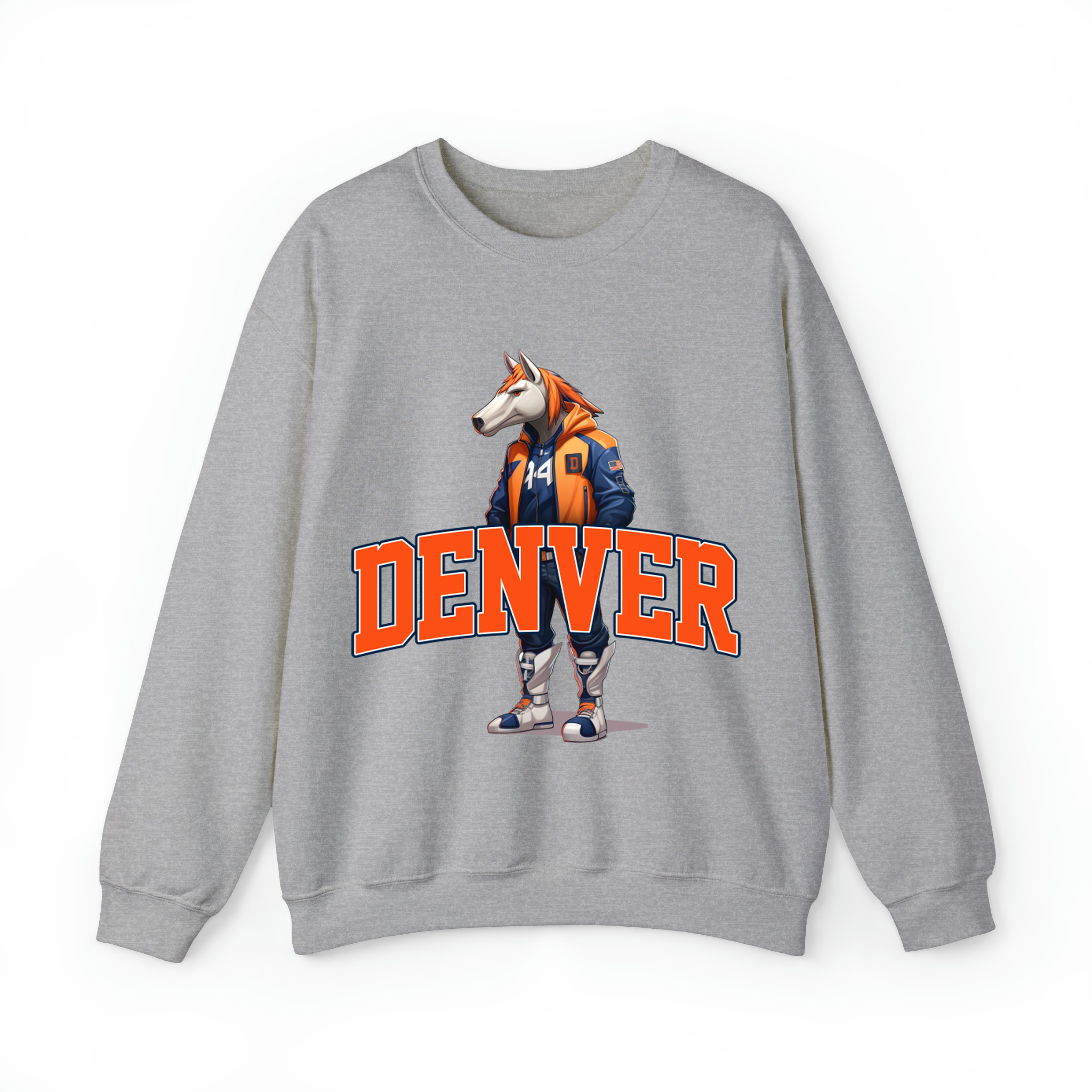 Denver Football - Hype Beast Mascot Unisex Sweatshirt-Sport Grey