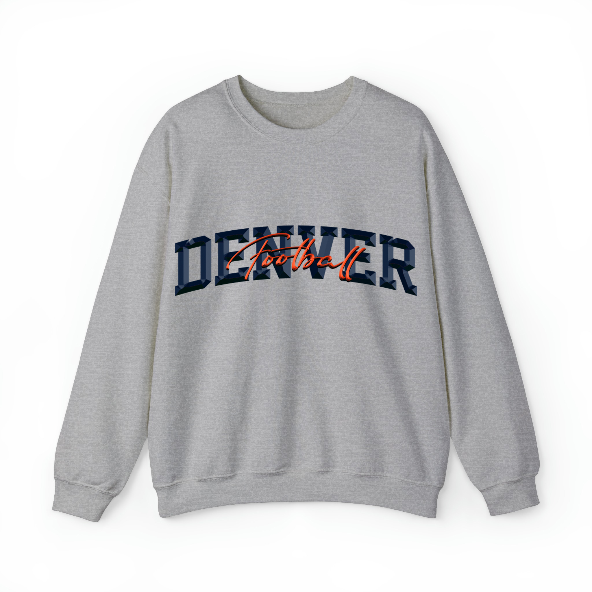 Denver Football 3D Chrome Unisex Sweatshirt-Sport Grey