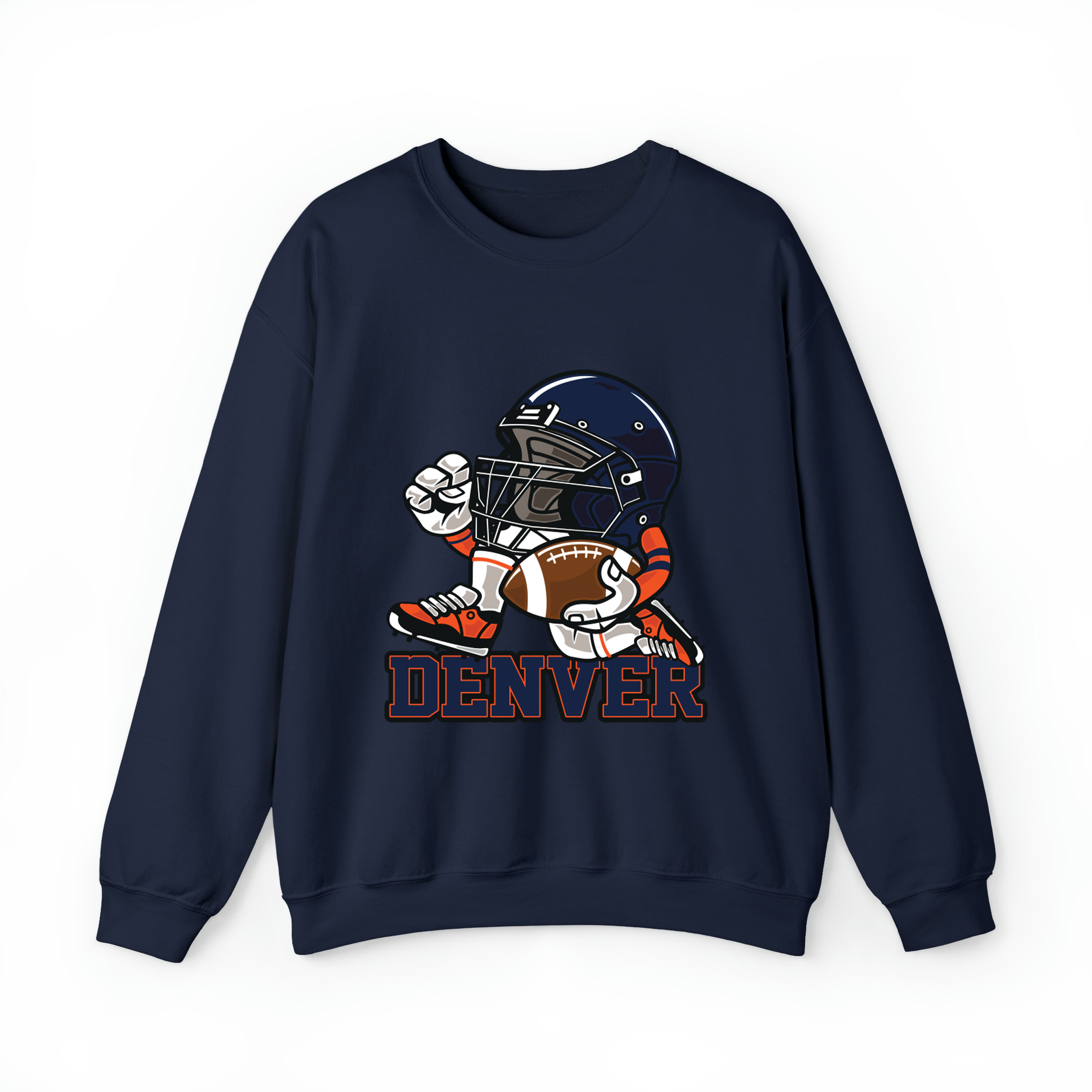 Denver Football Helmet Mascot Unisex Sweatshirt-Navy