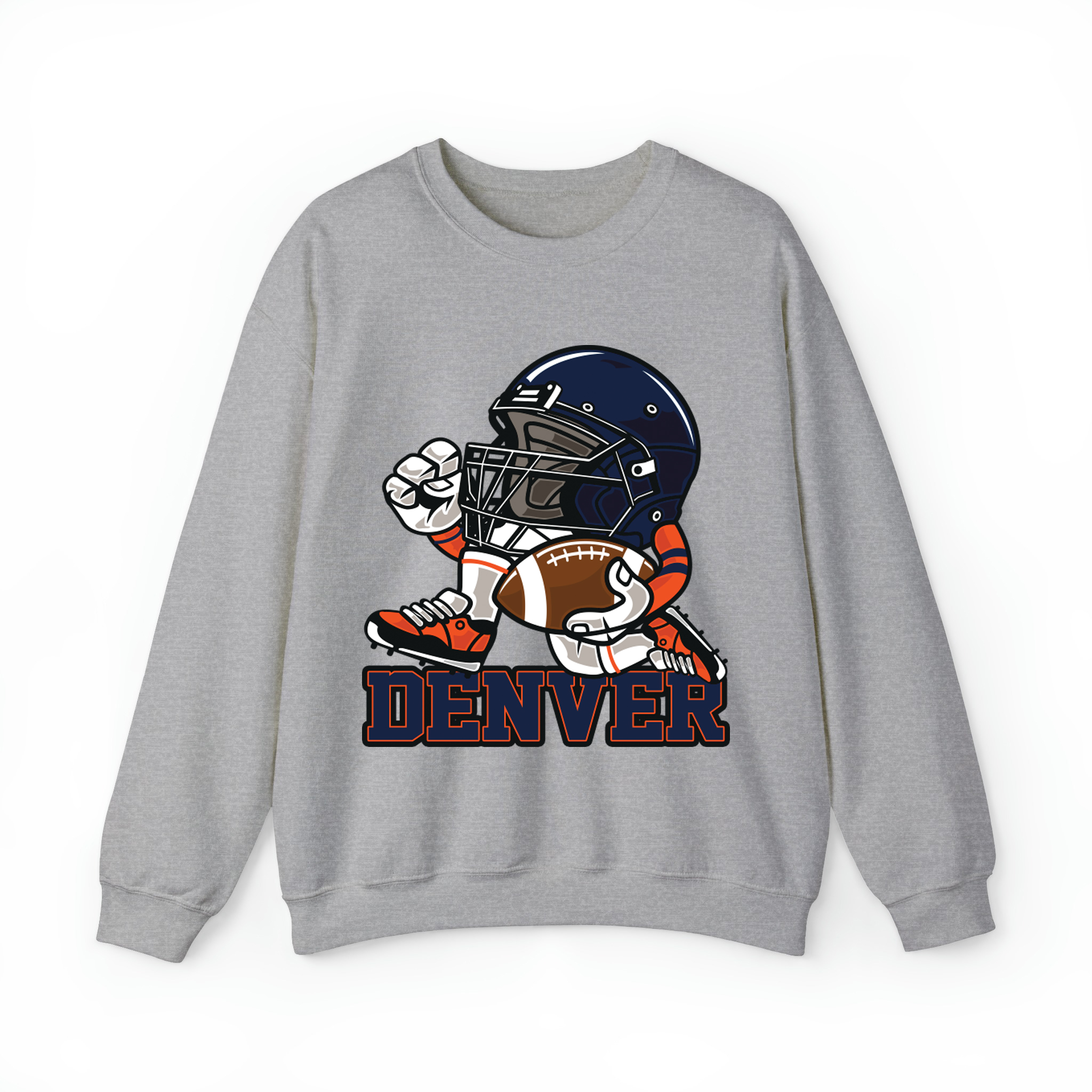 Denver Football Helmet Mascot Unisex Sweatshirt-Sport Grey