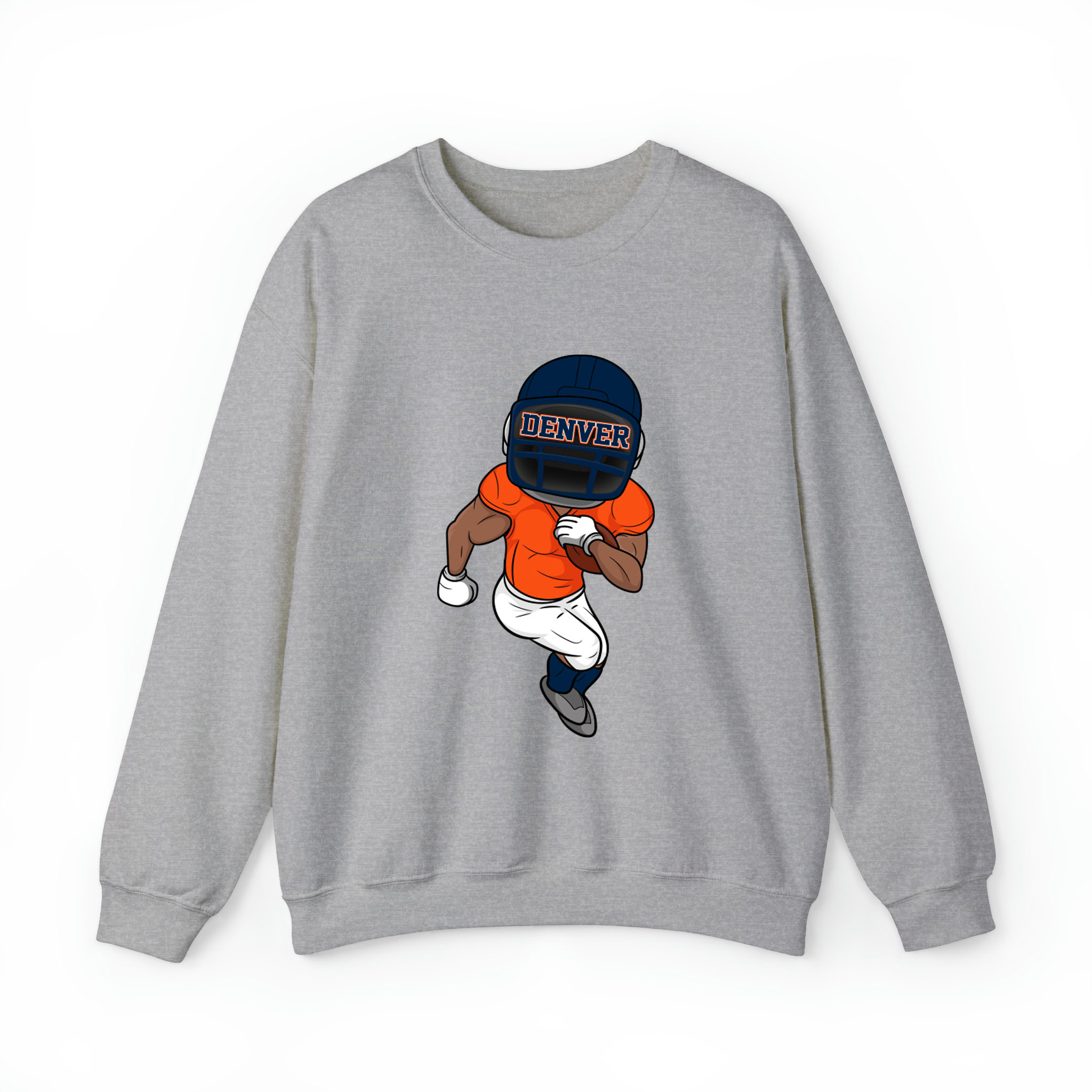 Denver Football Player Team Colors Unisex Sweatshirt-Sport Grey