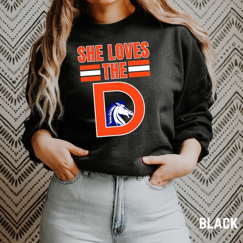 Denver Football Sweatshirt, Retro 90s Denver Sweater, Denver Colorado Sports Unisex Sweatshirt black