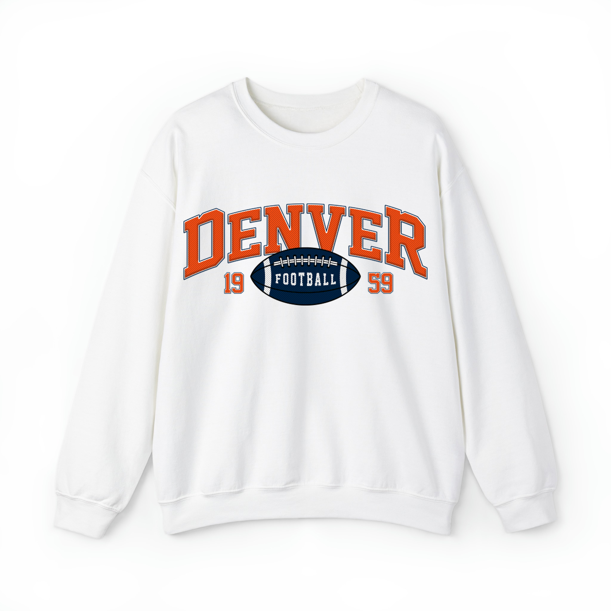 Denver Football Vintage Unisex Sweatshirt- White