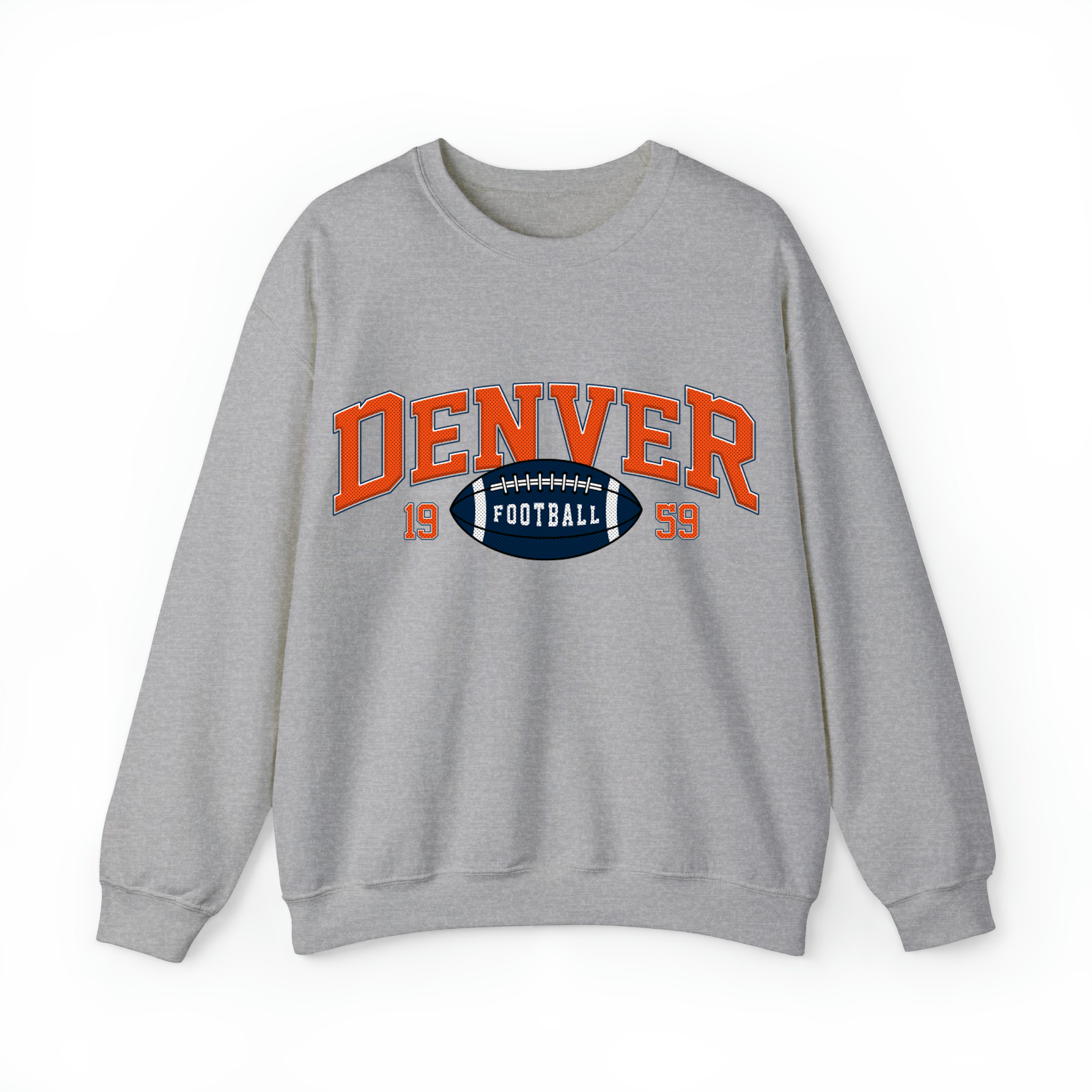 Denver Football Vintage Unisex Sweatshirt-Sport Grey