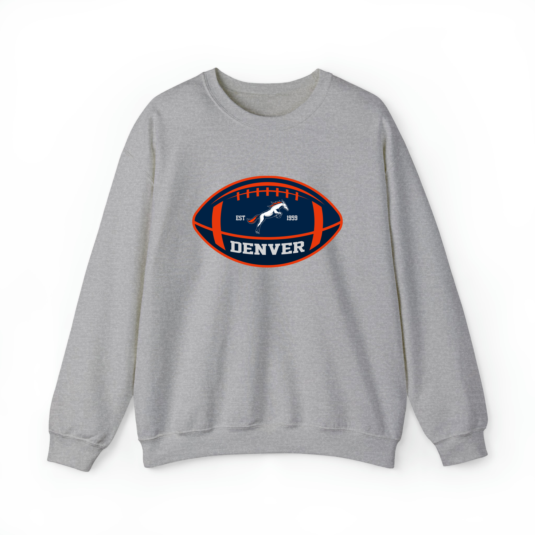 Denver Team Colors Football Unisex Sweatshirt-Sport Grey