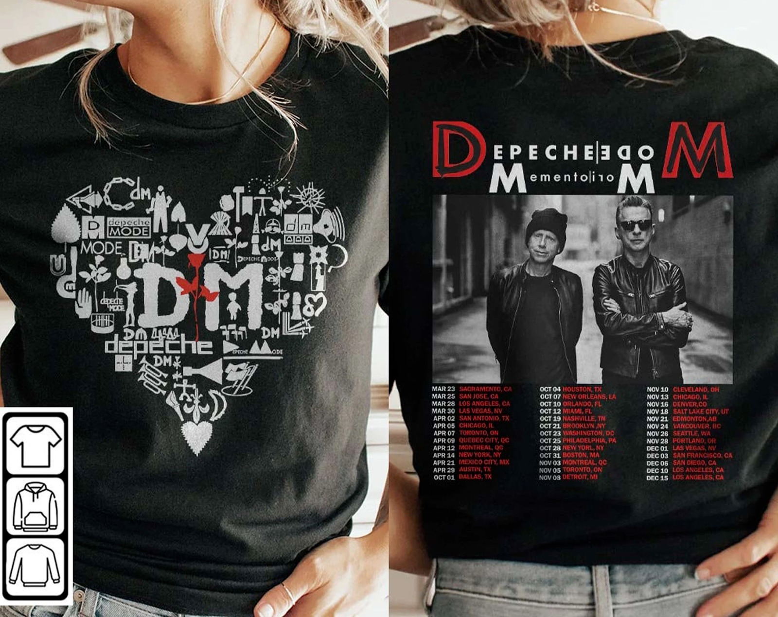 Depeche Mode Memento Mori Tour 2023 T-Shirt Cotton Double Sides Tee