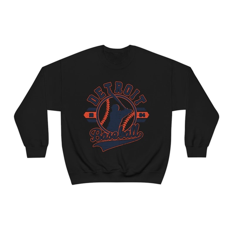 Detroit Baseball Sweatshirt Vintage Crewneck Unisex 1