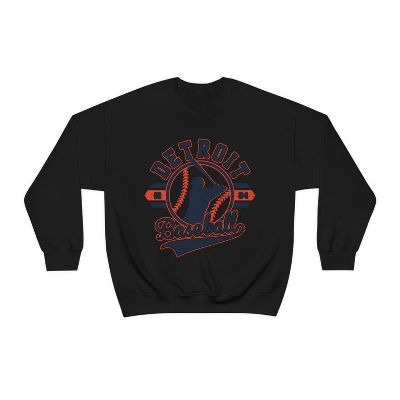 Detroit Baseball Sweatshirt Vintage Crewneck Unisex