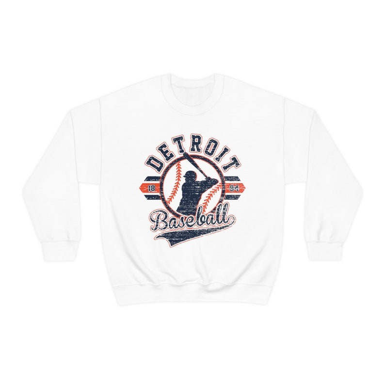 Detroit Baseball Sweatshirt Vintage Crewneck Unisex